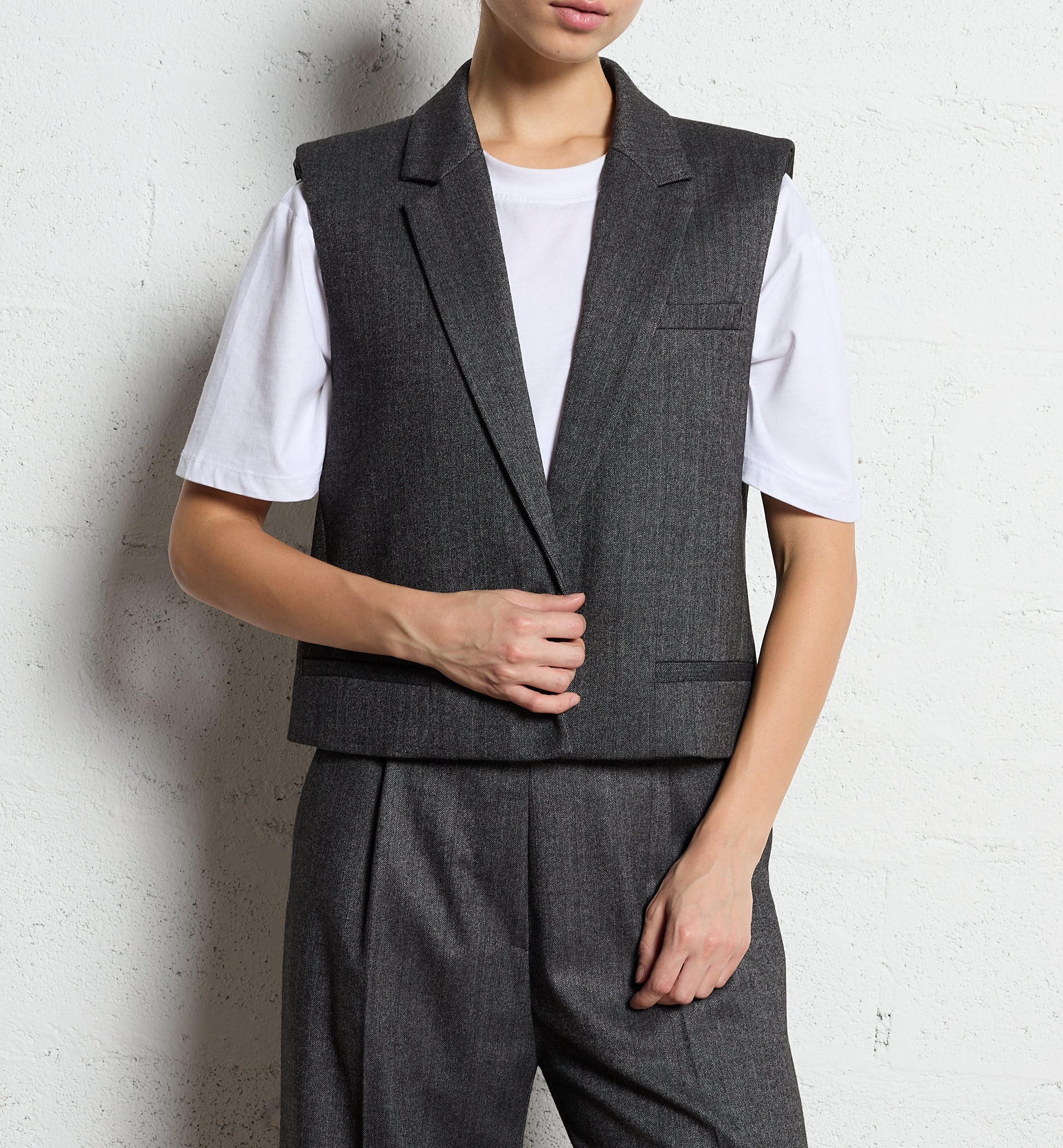 Straight blazer with lapel collar IMPERIAL Grey