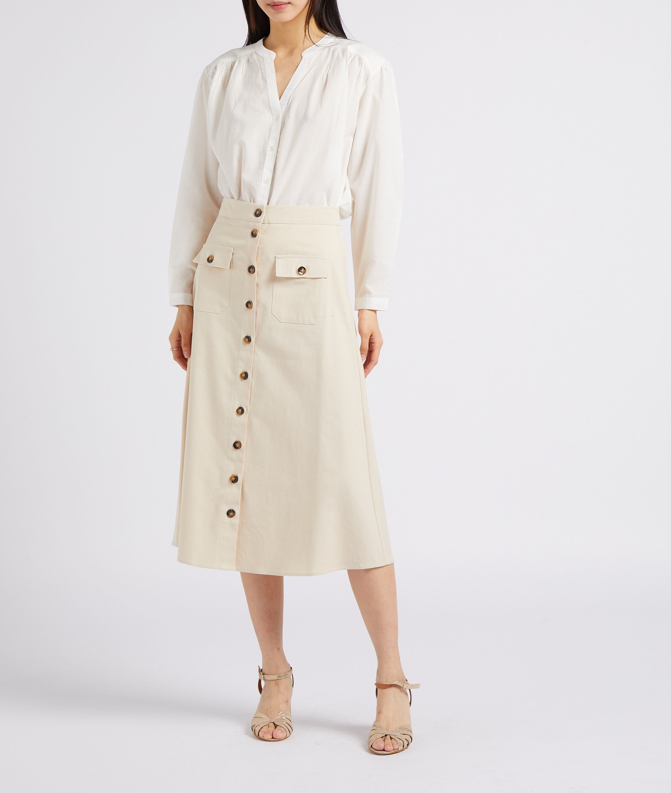 Blouse ample motif léopard ton sur ton LA PETITE ETOILE Blanc