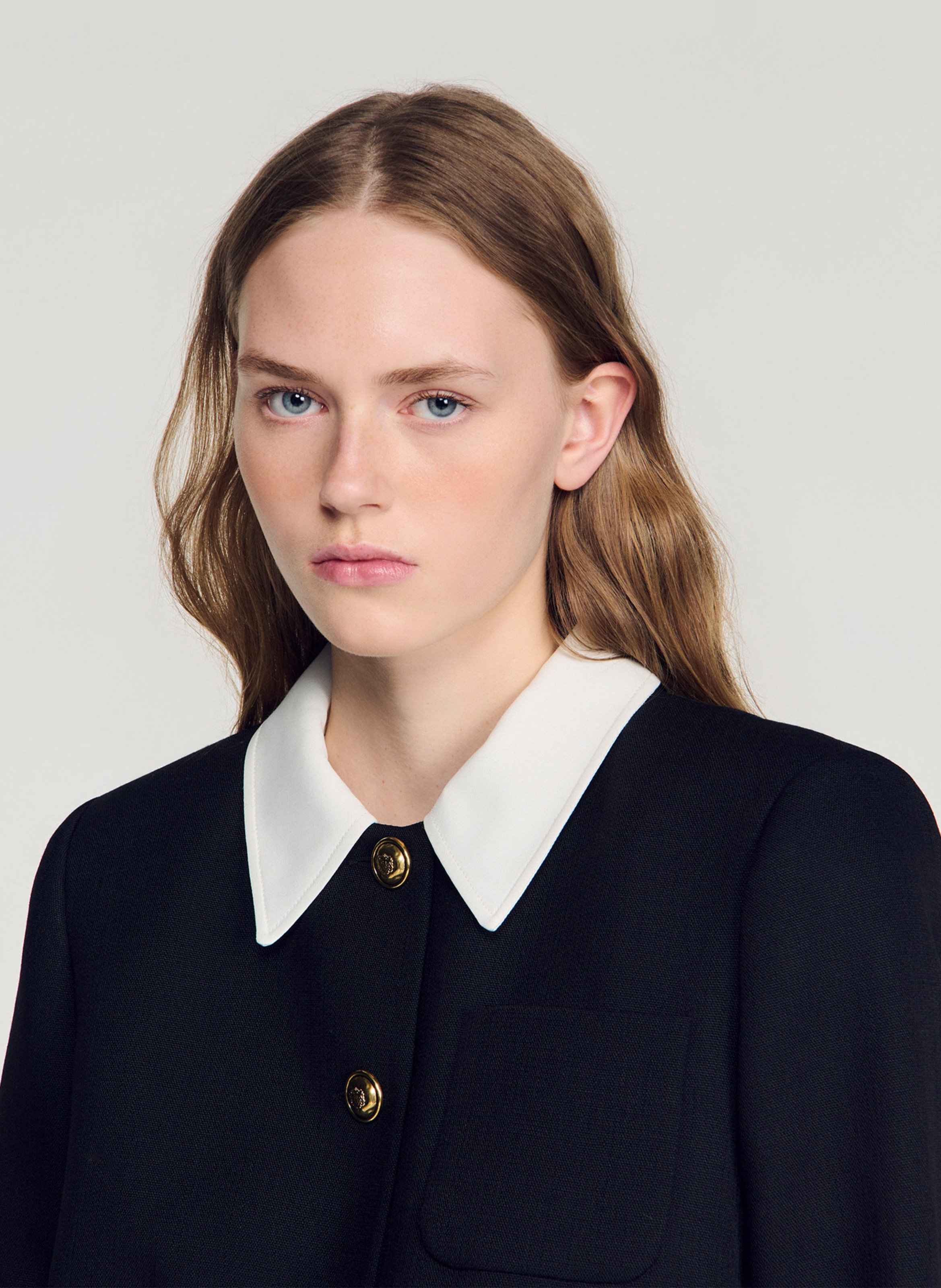 Veste de tailleur en laine SANDRO Noir