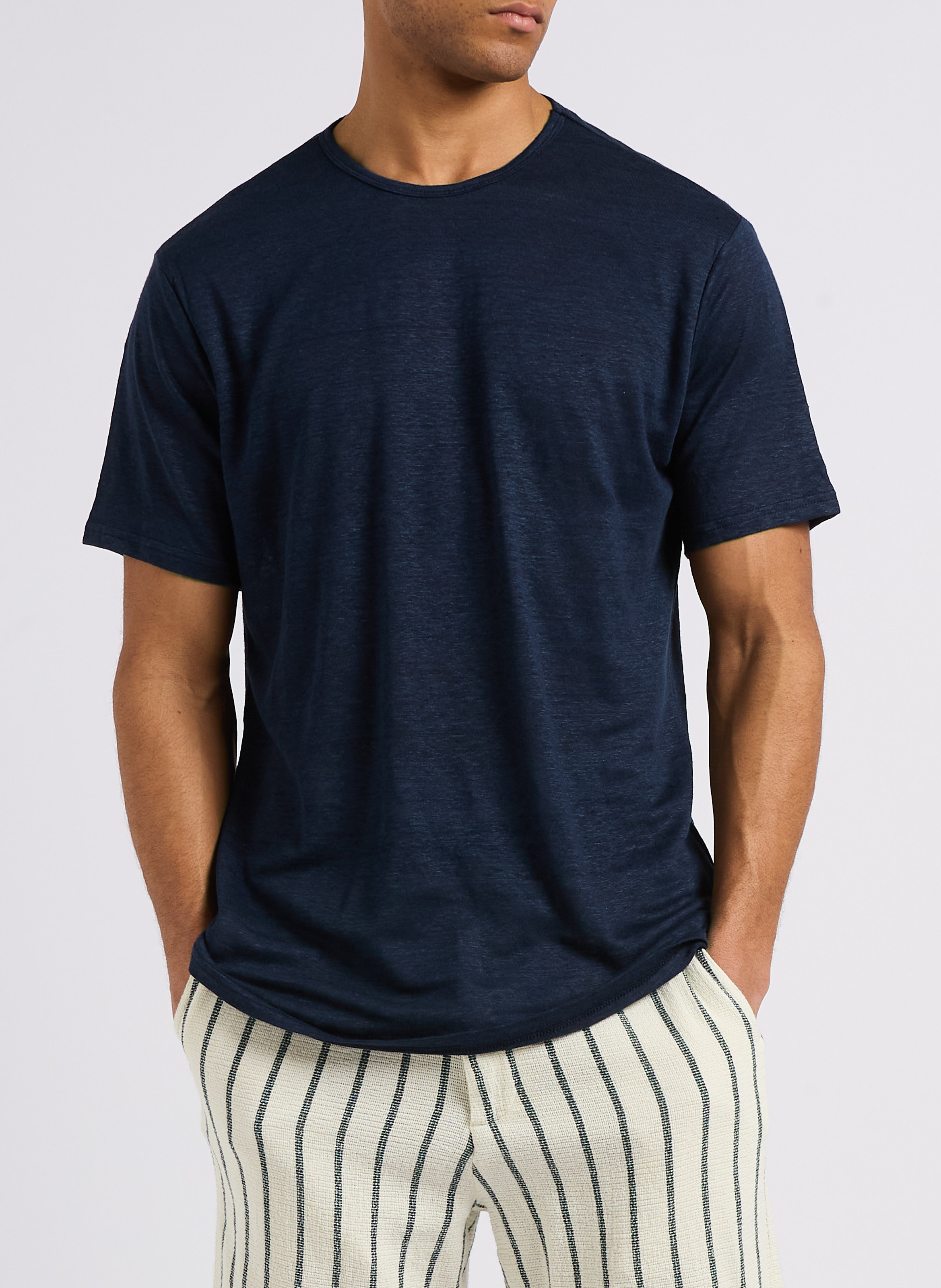 Tee-shirt col rond en lin  SELECTED