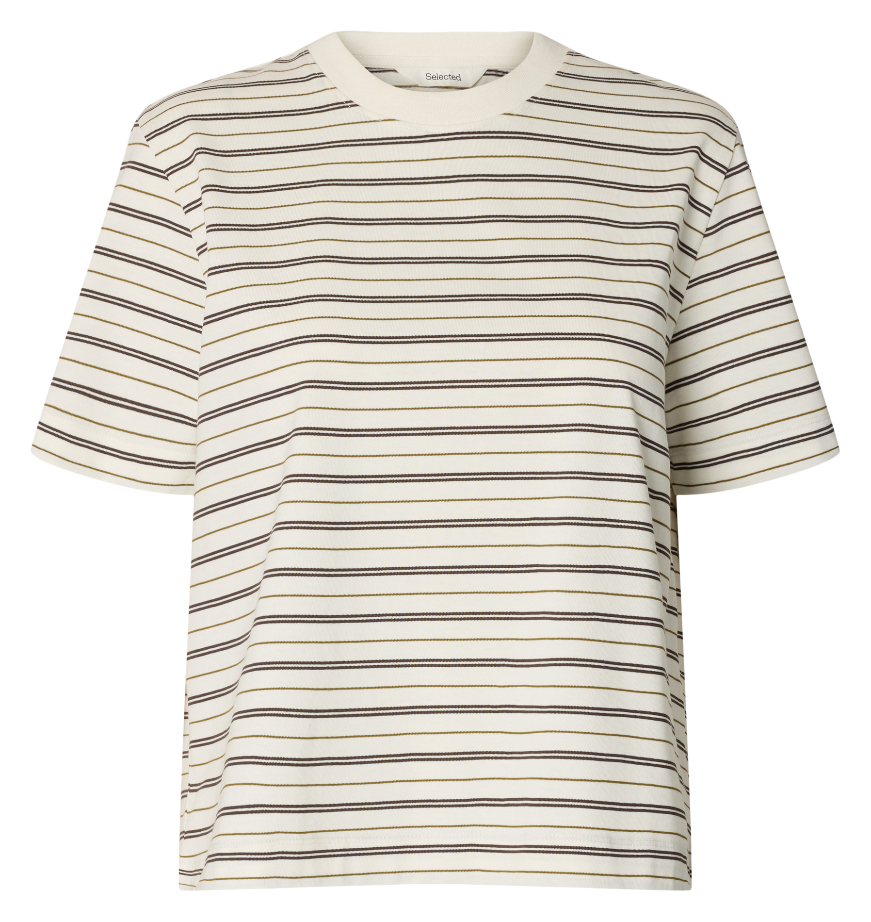 Tee-shirt droit en coton bio rayé  Delicioso