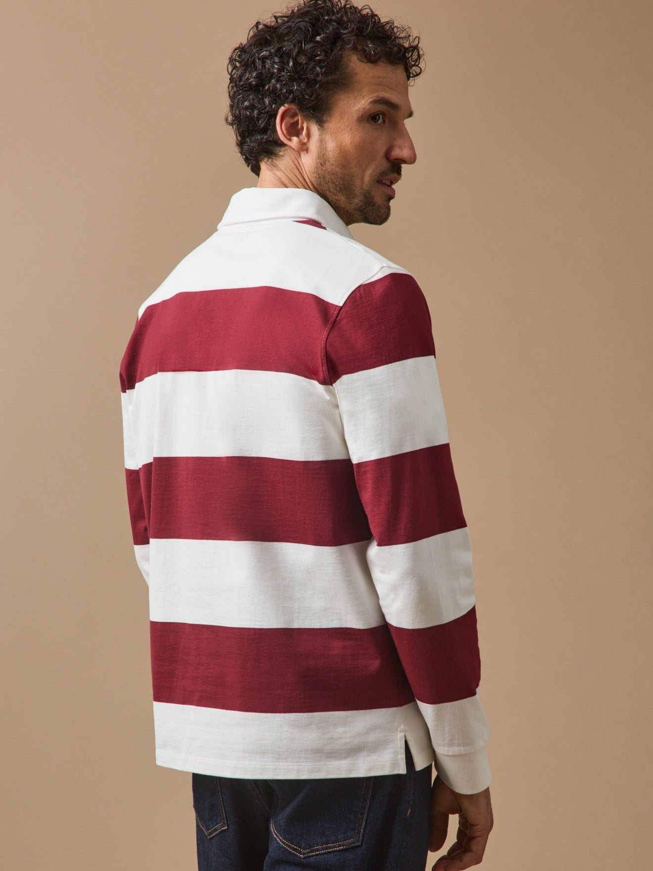 Organic cotton striped polo | Red CYRILLUS Men