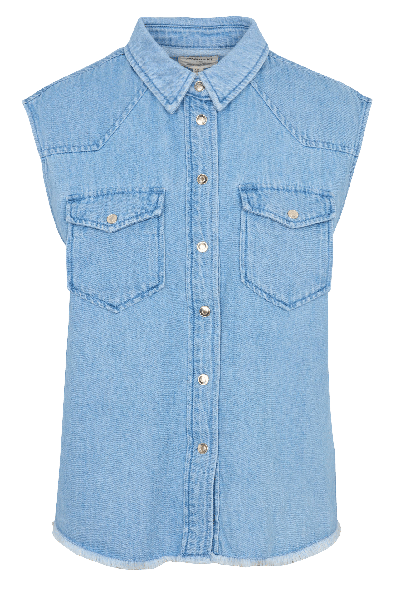 Chemise sans manches col classique en jean MAISON 123 Bleu