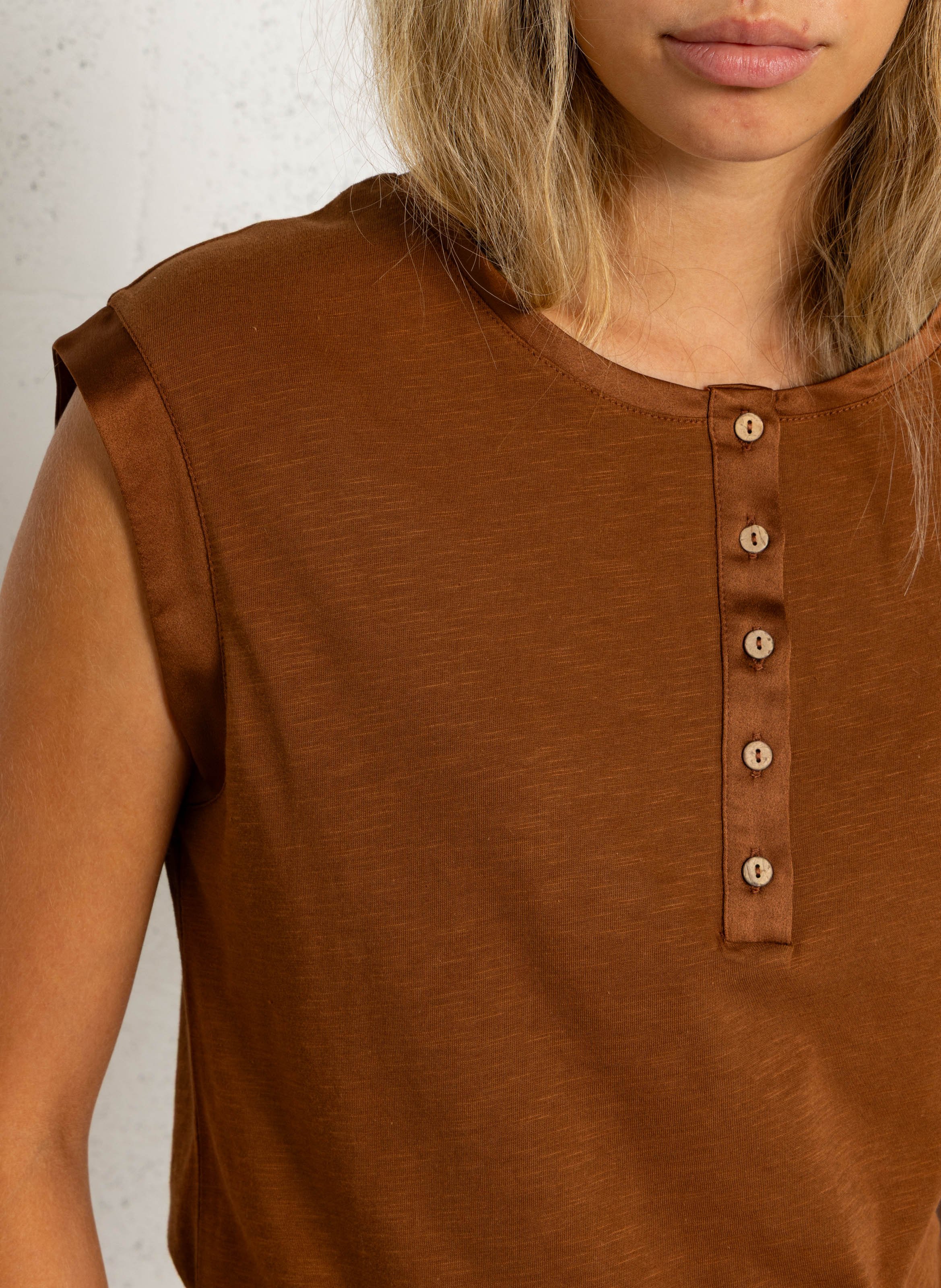 Oversized cotton T-shirt MAISON 123 Beige