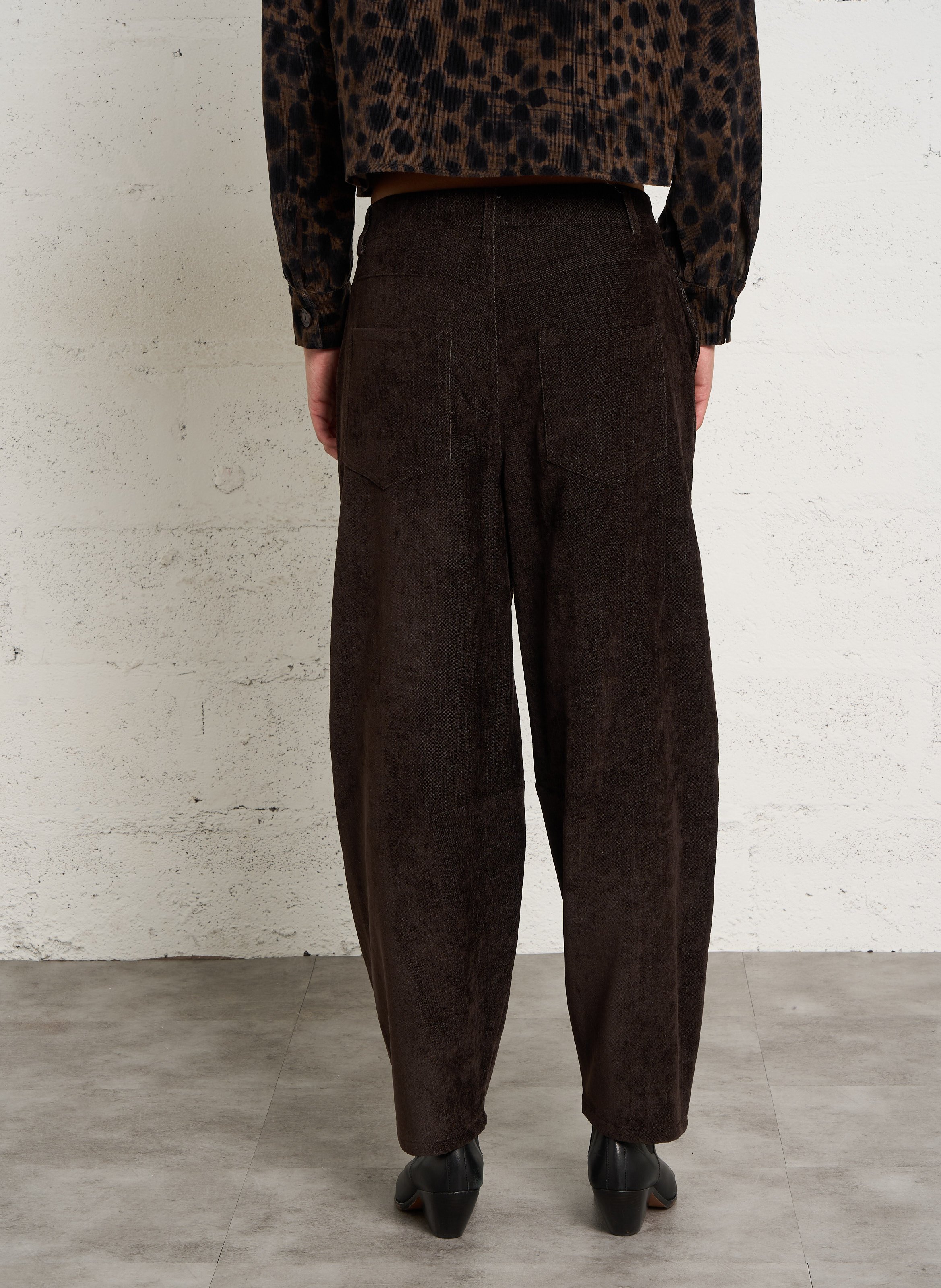 High-waisted wide-leg pants PLEASE Brown