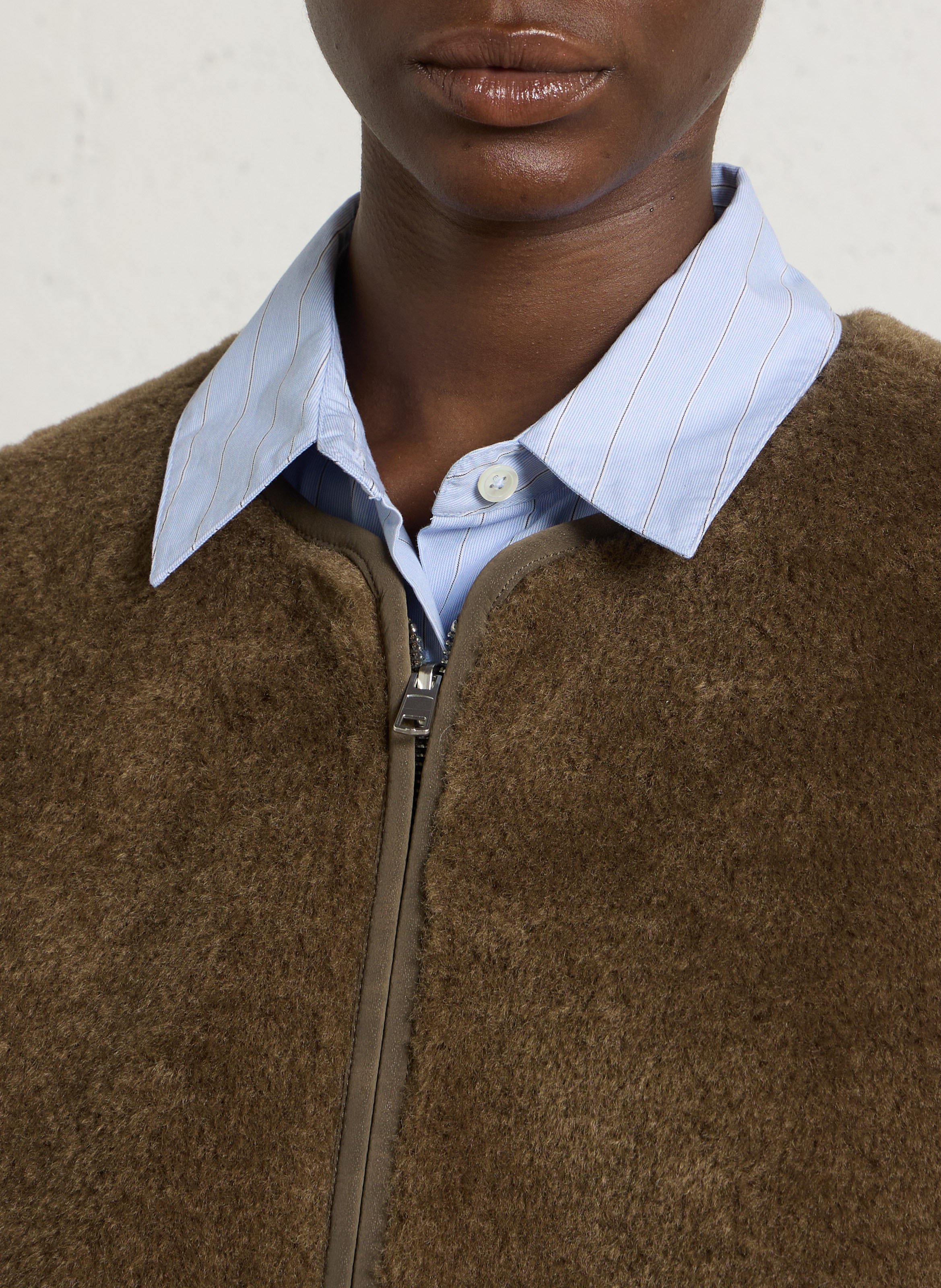 Veste col rond BELLEROSE Marron