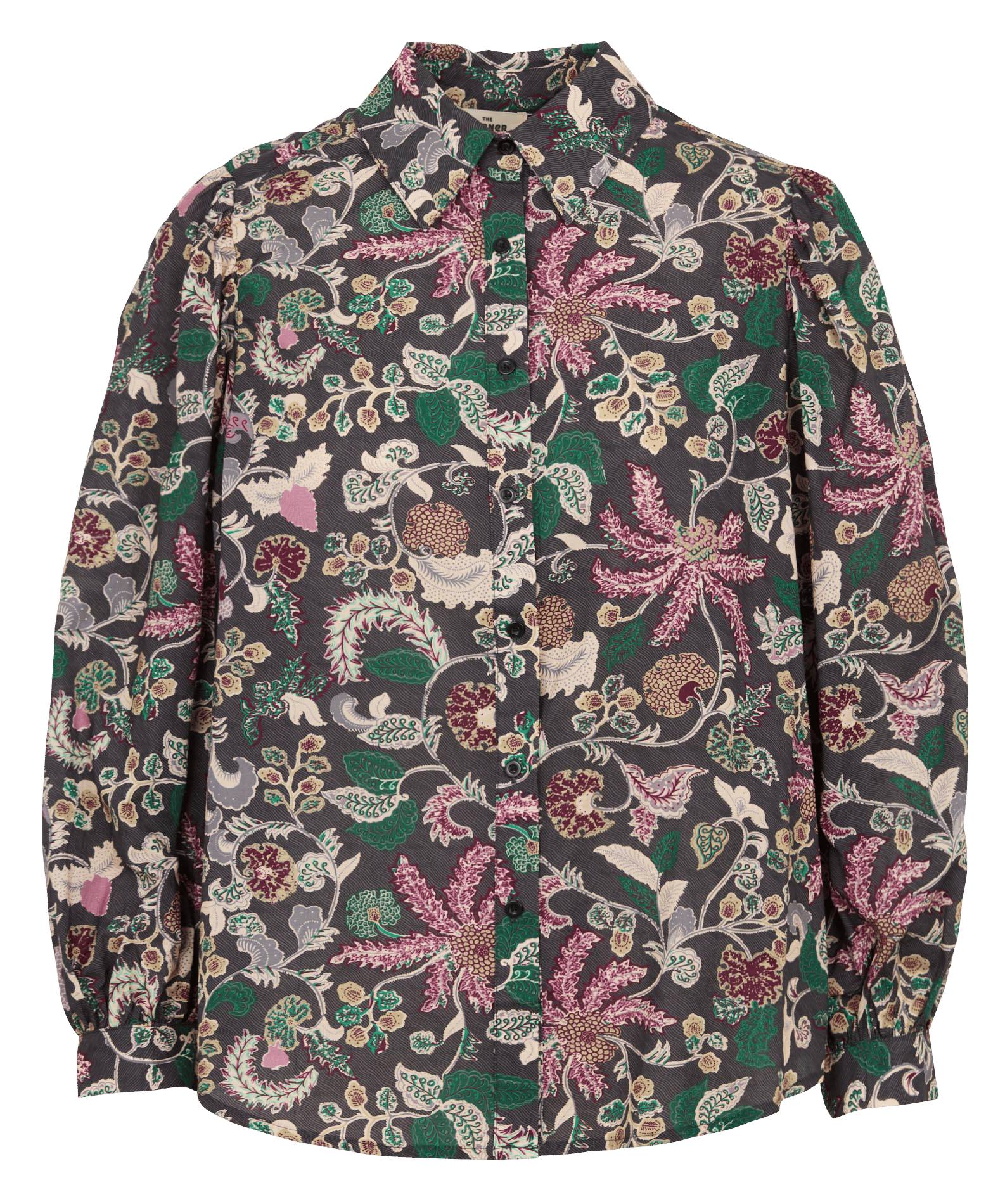 Katoenen blouse met klassieke kraag THE KORNER Zwart