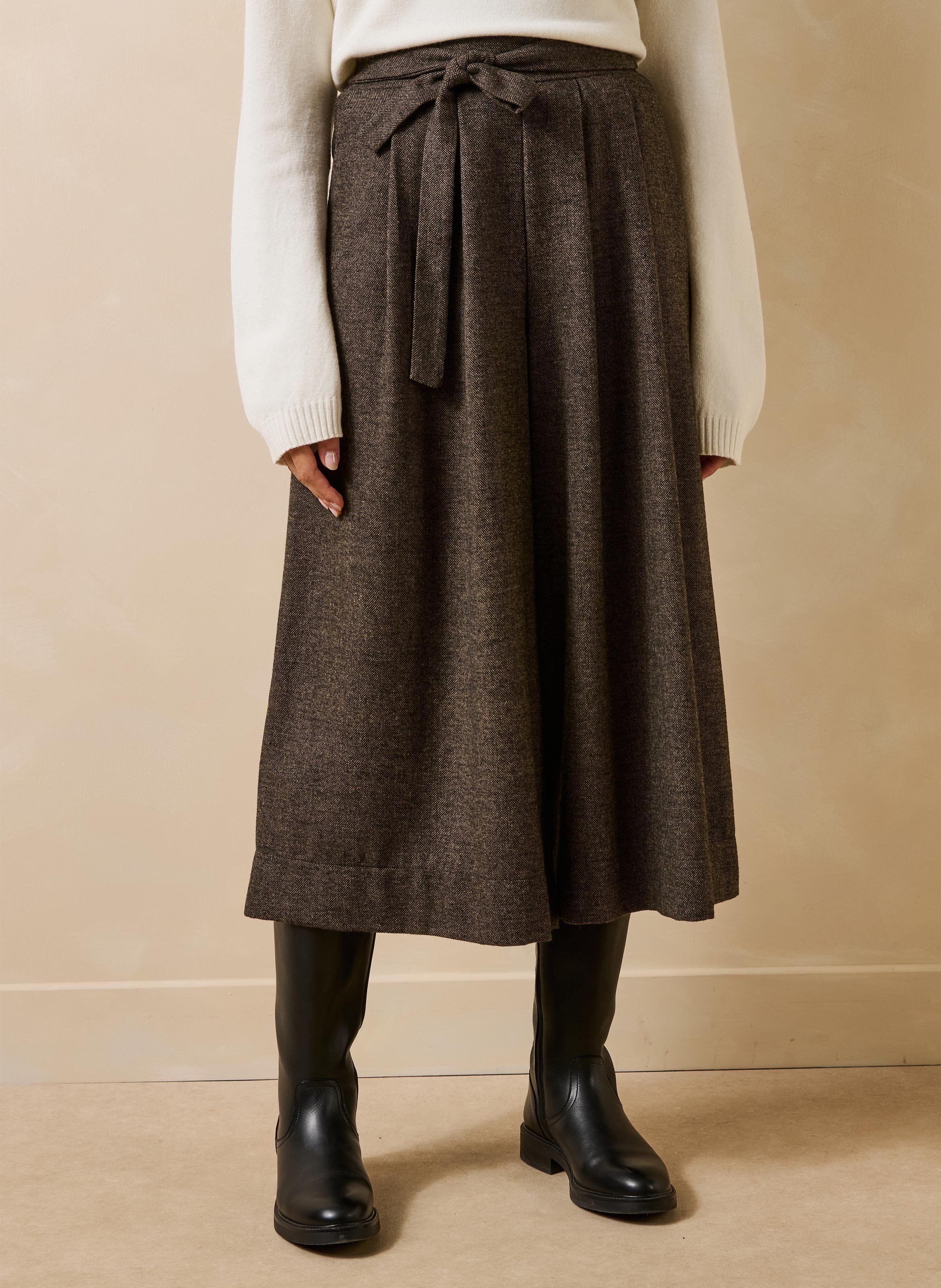 Tweed culottebroek LA FEE MARABOUTEE Bruin