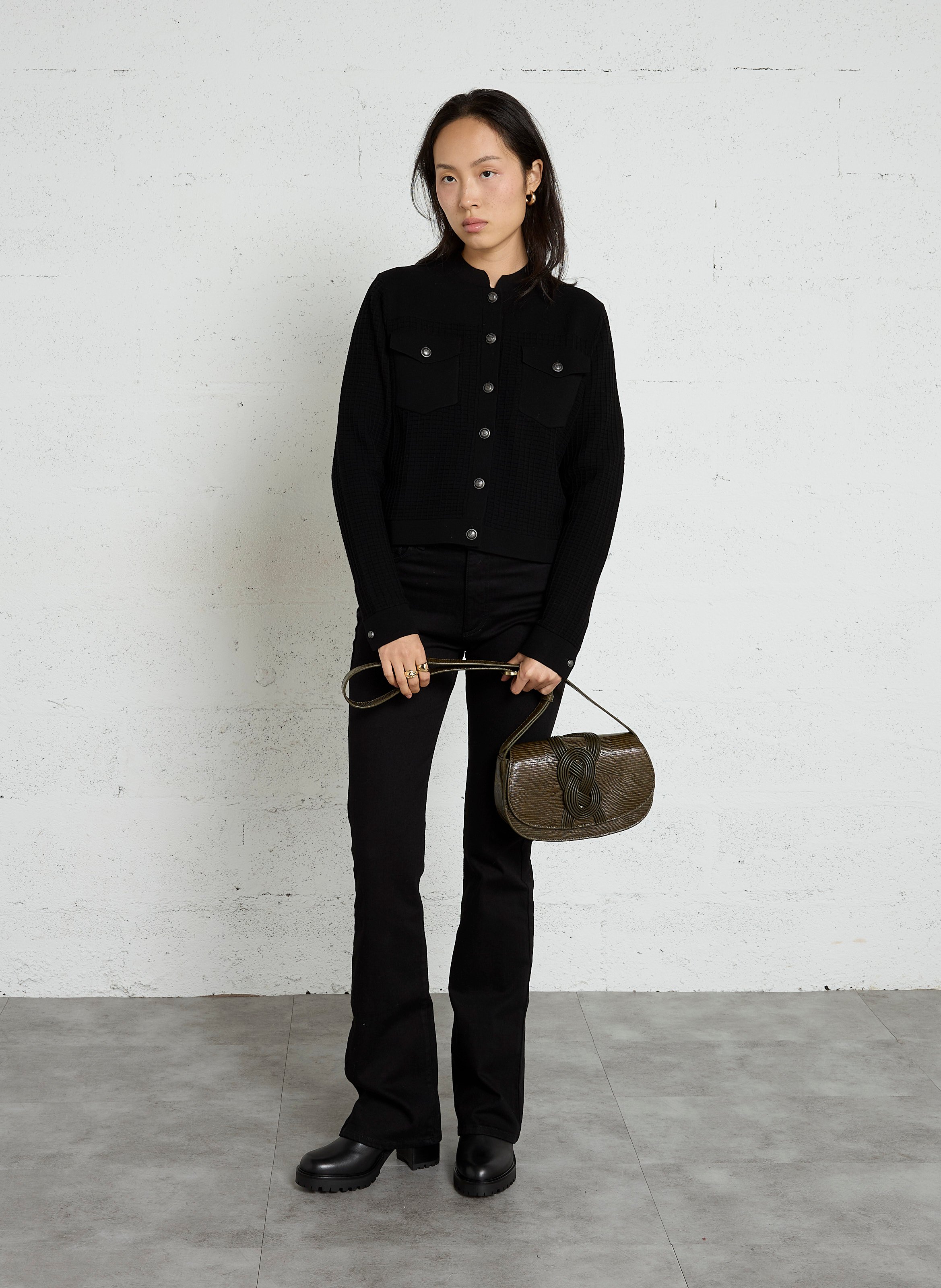 Umhängetasche aus Leder MAISON 123 Khaki