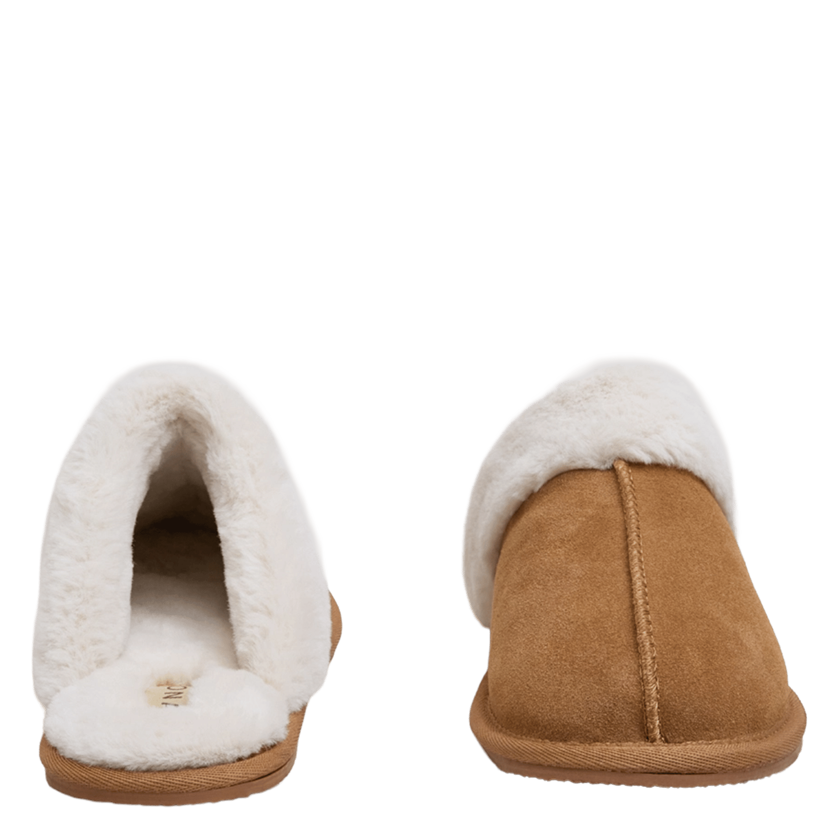 Platte pantoffels van gemengd leer JONAK Bruin