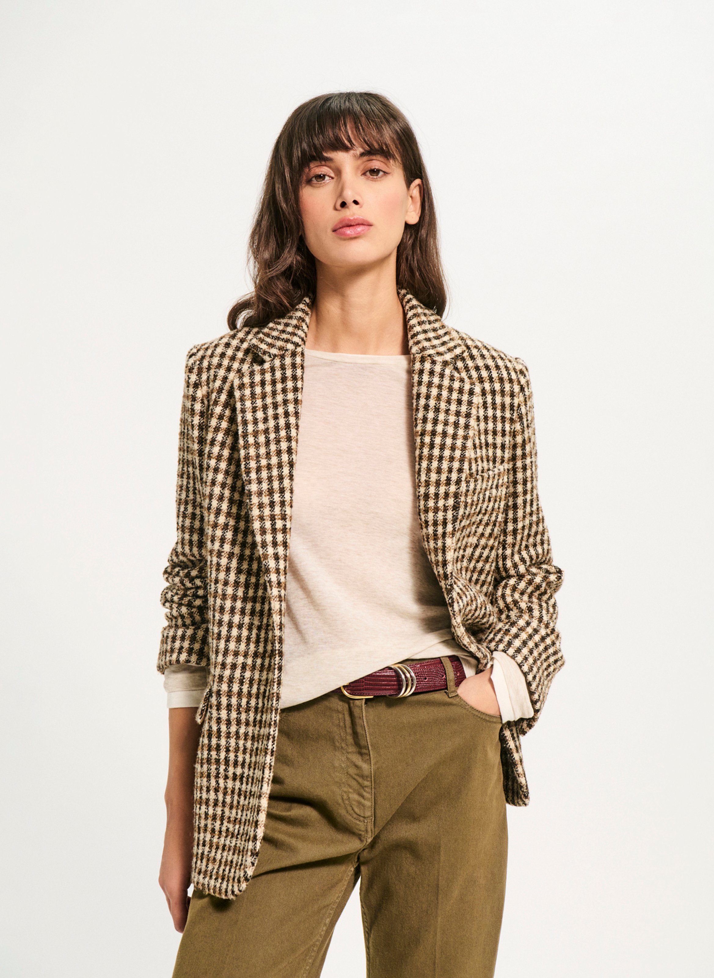 Checked tailored jacket PABLO Brown