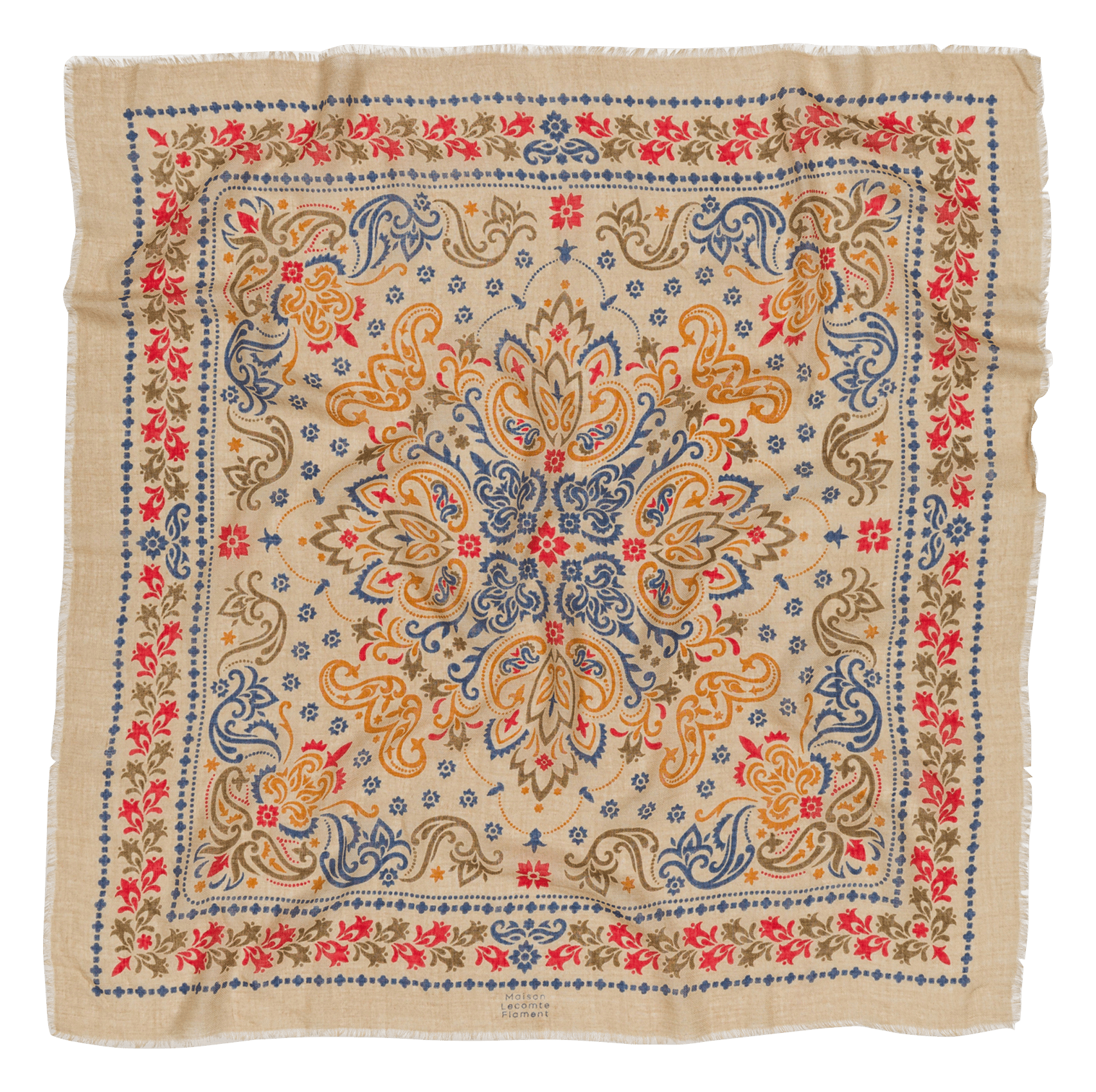Printed wool-blend scarf MAISON LECOMTE FLAMENT Multicolored