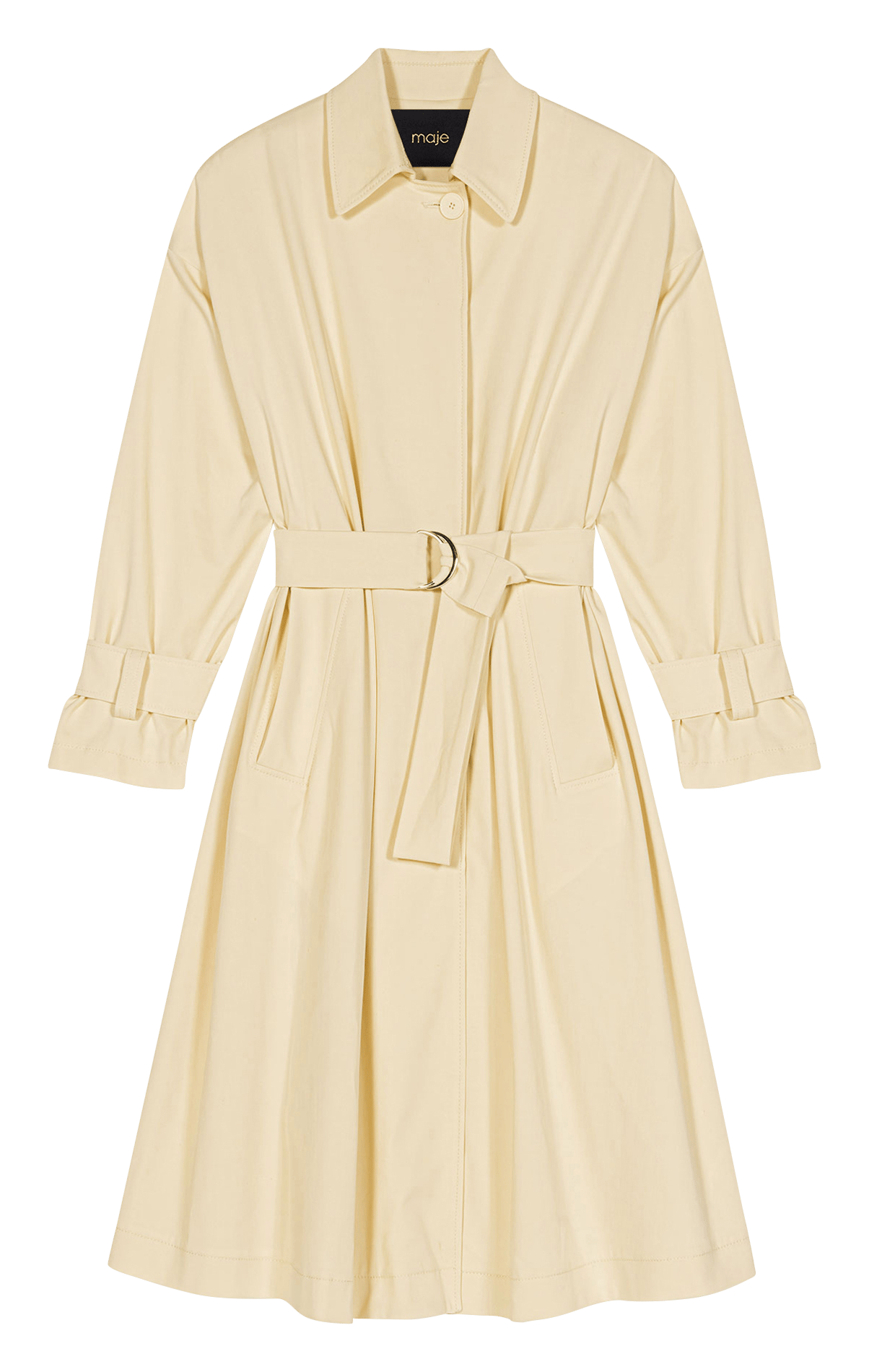 Cotton-blend trench coat YellowMAJE