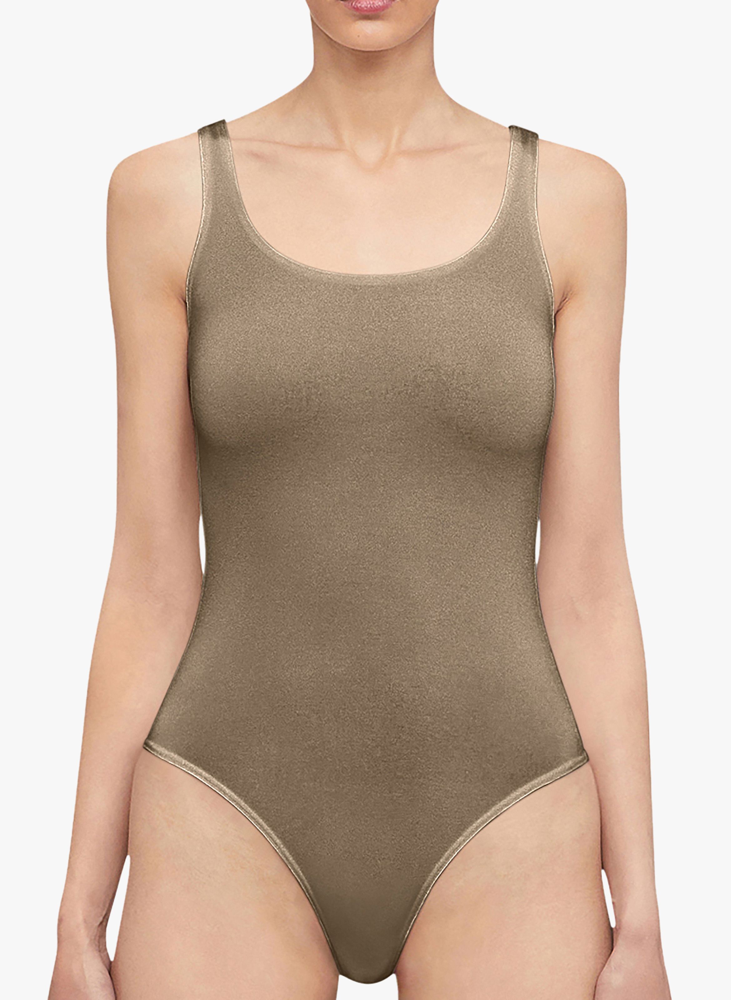 Body Aus Baumwoll mix Mocha Wolford Damen Place des Tendances