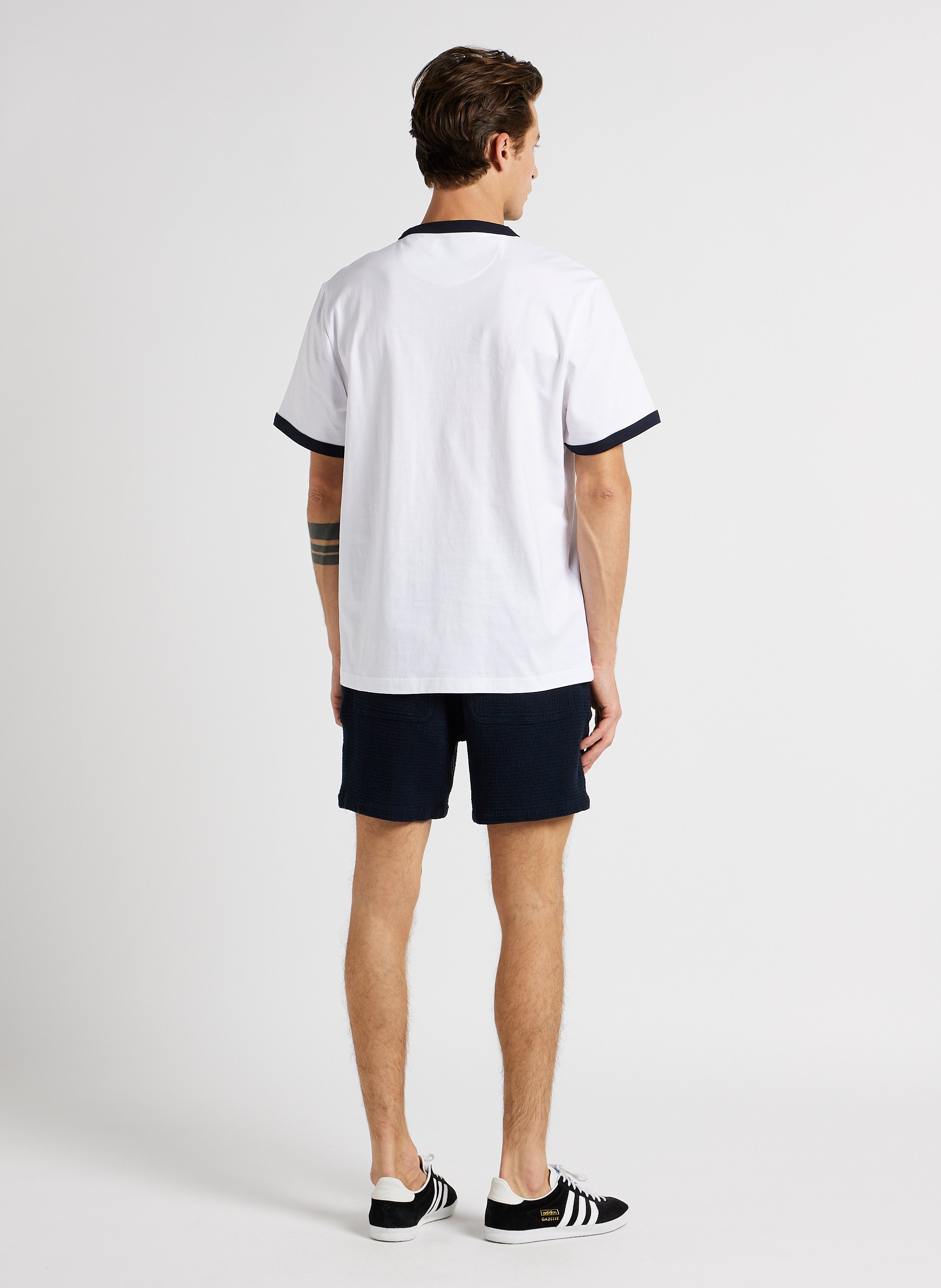 Embossed cotton shorts FARAH Blue