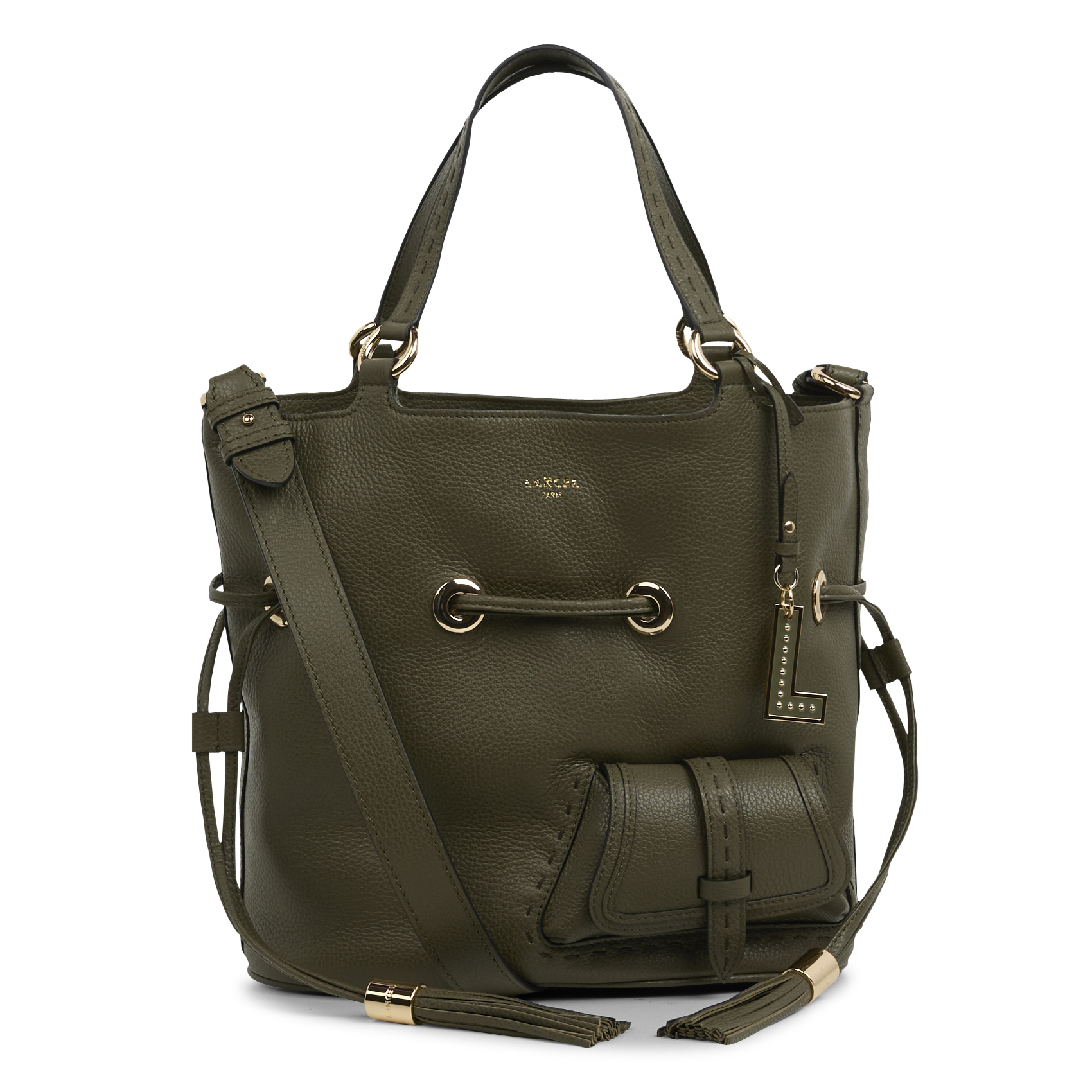 Sac seau en cuir grainé LANCEL