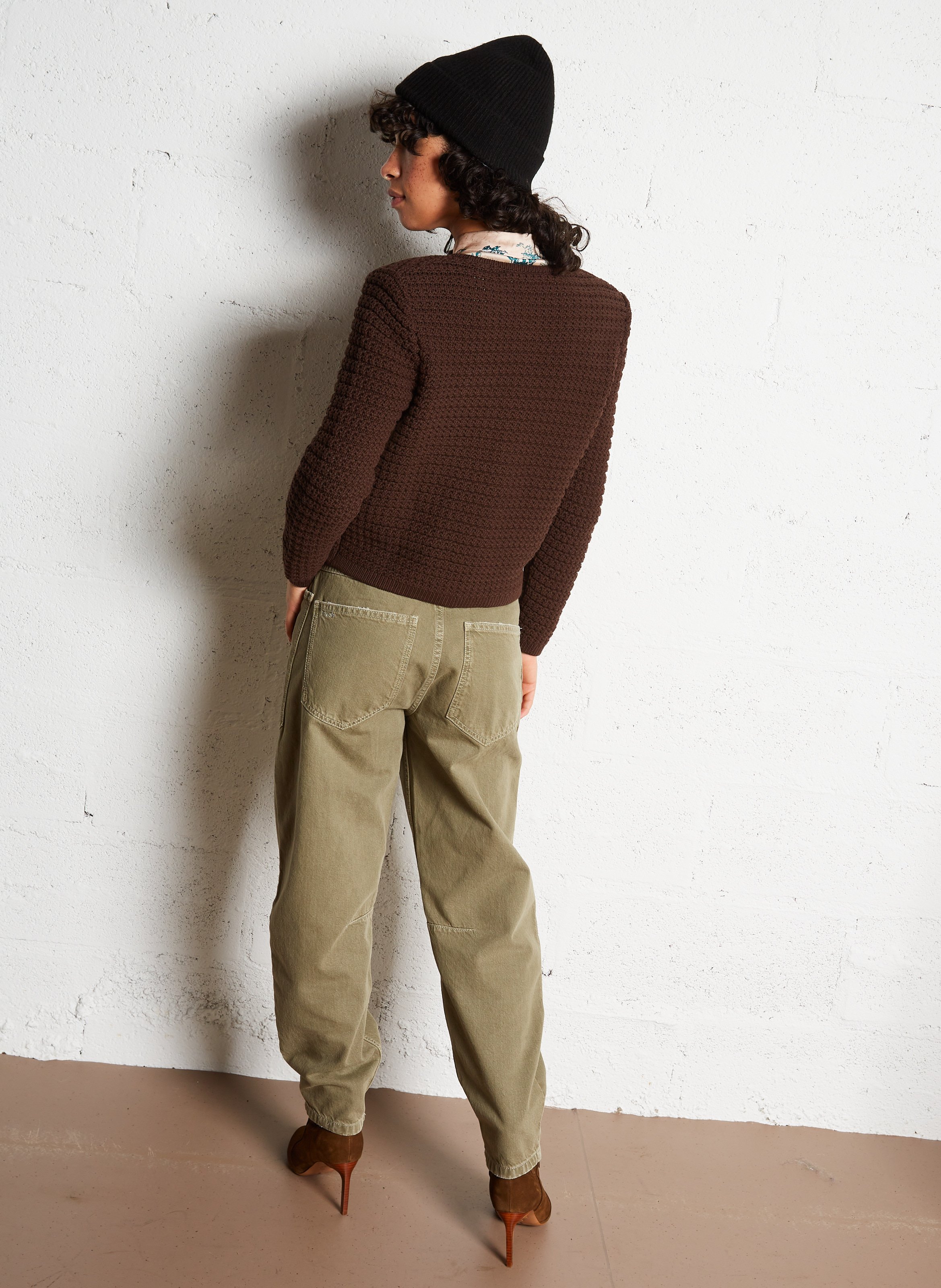 Gilet manches longues en coton mélangé BA&SH Marron