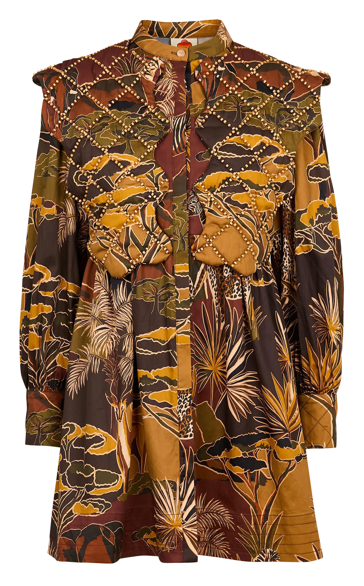 Dress with quilted panel FARM RIO Brown