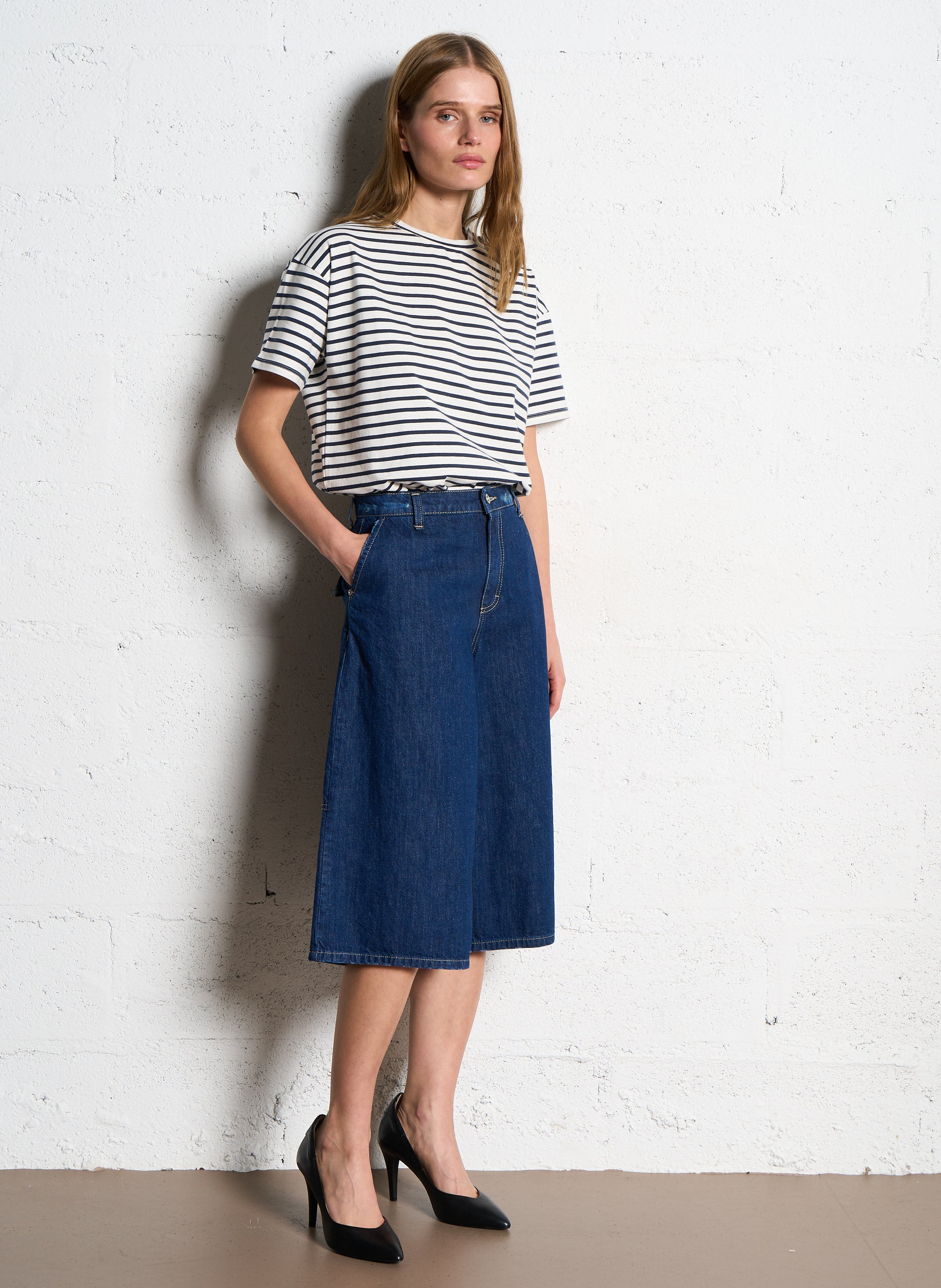 Bermuda large en coton PLEASE Bleu