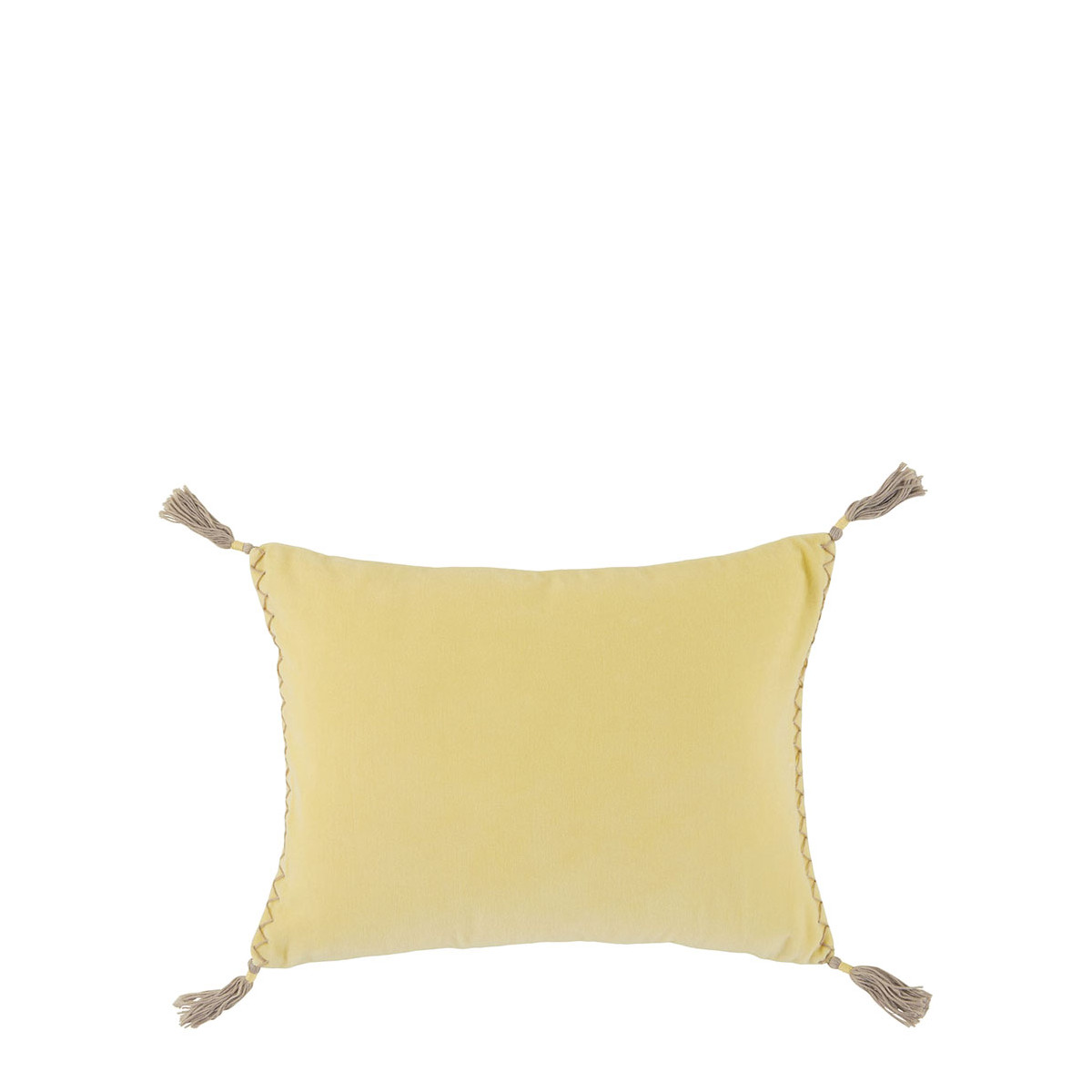 Mattéo cotton velvet cushion cover BLANC D'IVOIRE Yellow