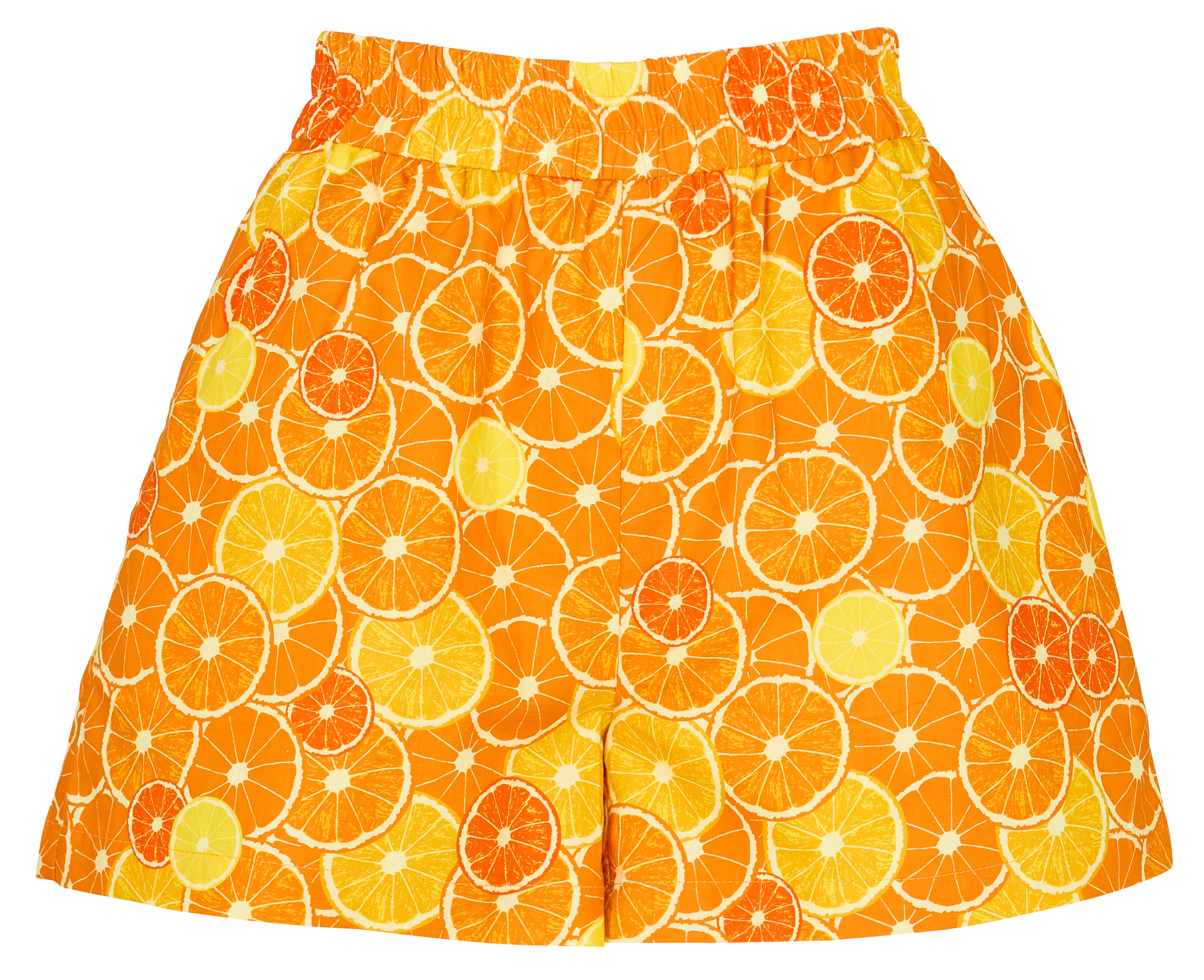 Straight printed cotton shorts NEVER FULLY DRESSED Orange