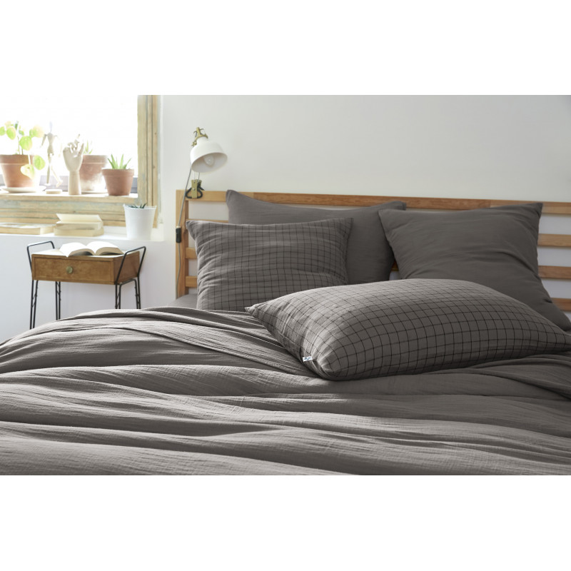 Cotton percale pillow case Grey