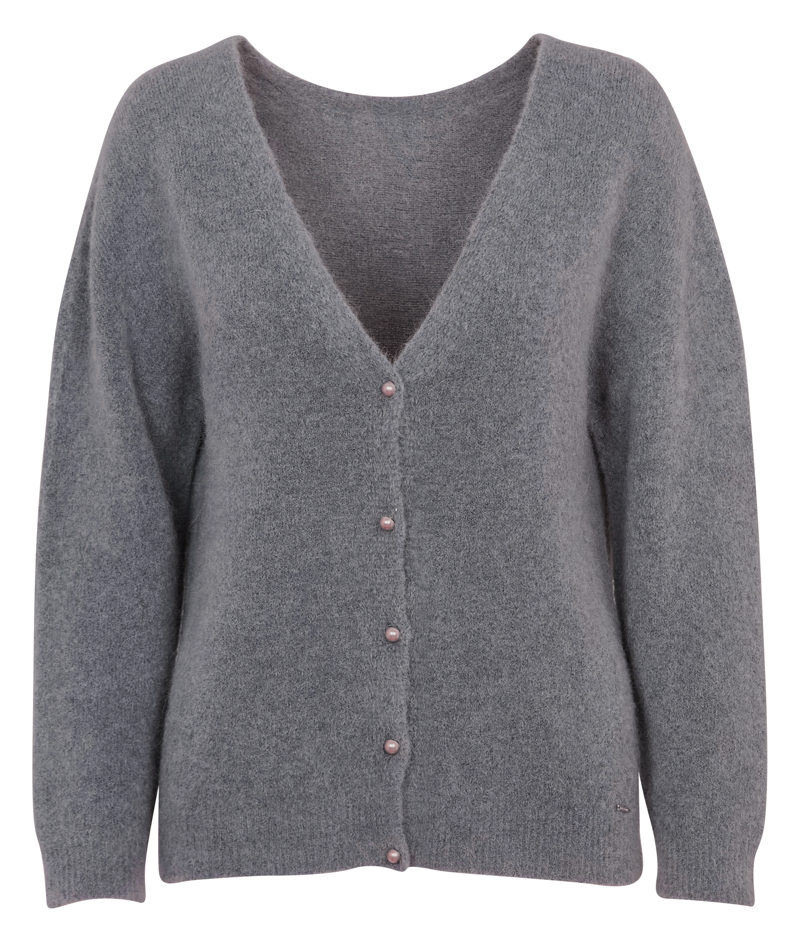 V-neck Wool Blend Vest with Front and Back Panels IKKS Grey