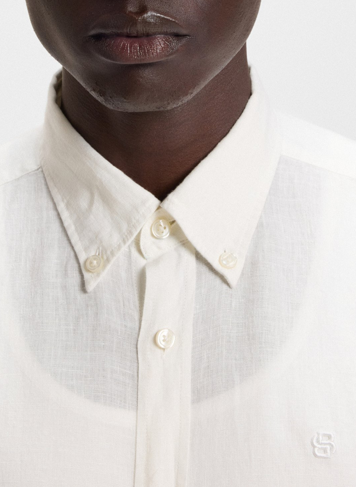Slim-fit linen shirt BOSS White