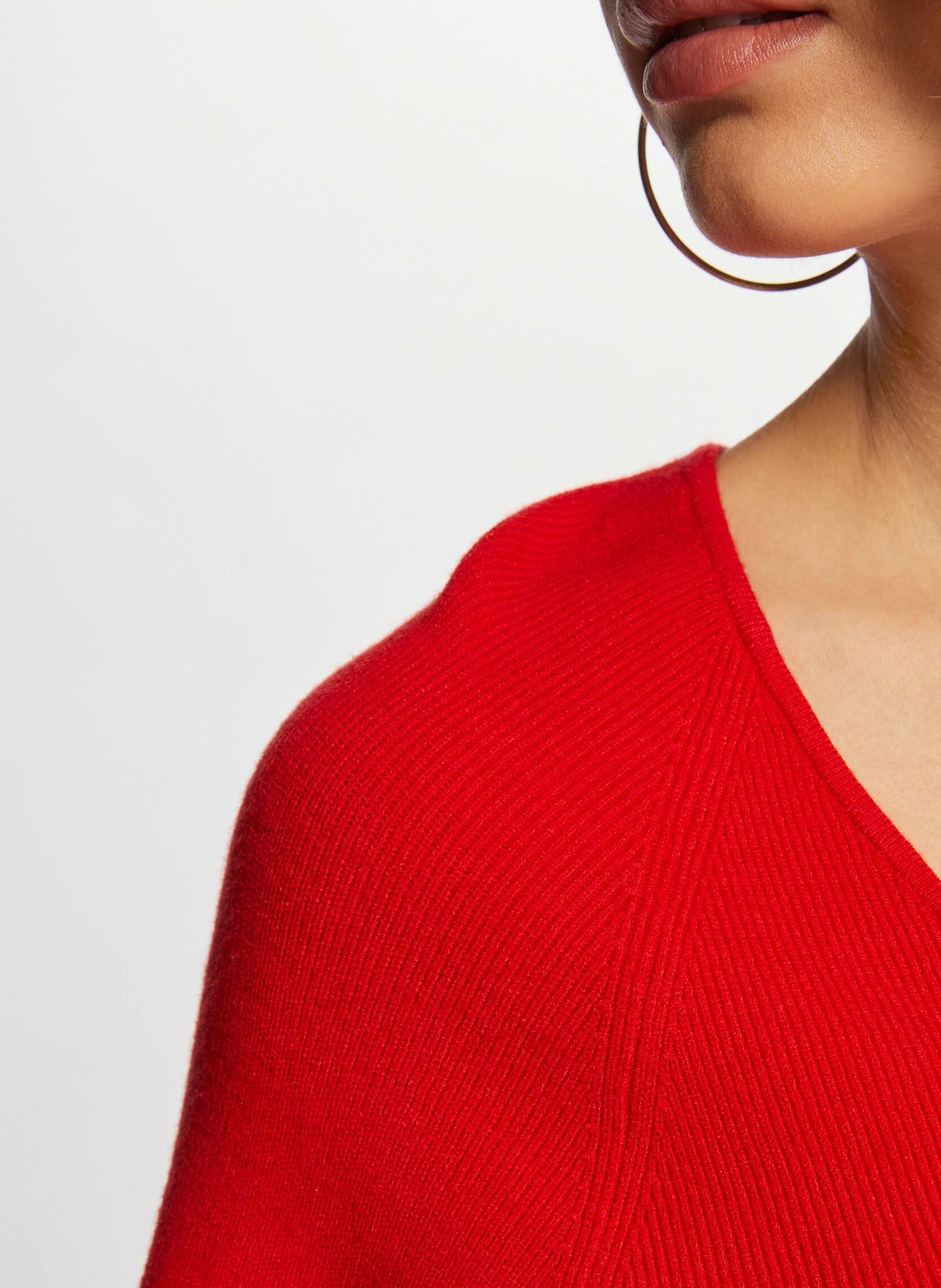 Rechte trui in fijne breiwerk MORGAN Rood