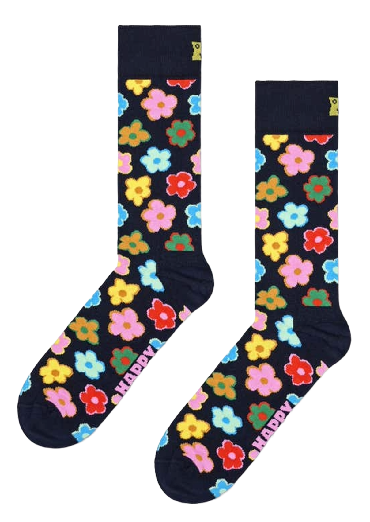 Geblümte Socken aus Baumwoll-Mix HAPPY SOCKS Blau