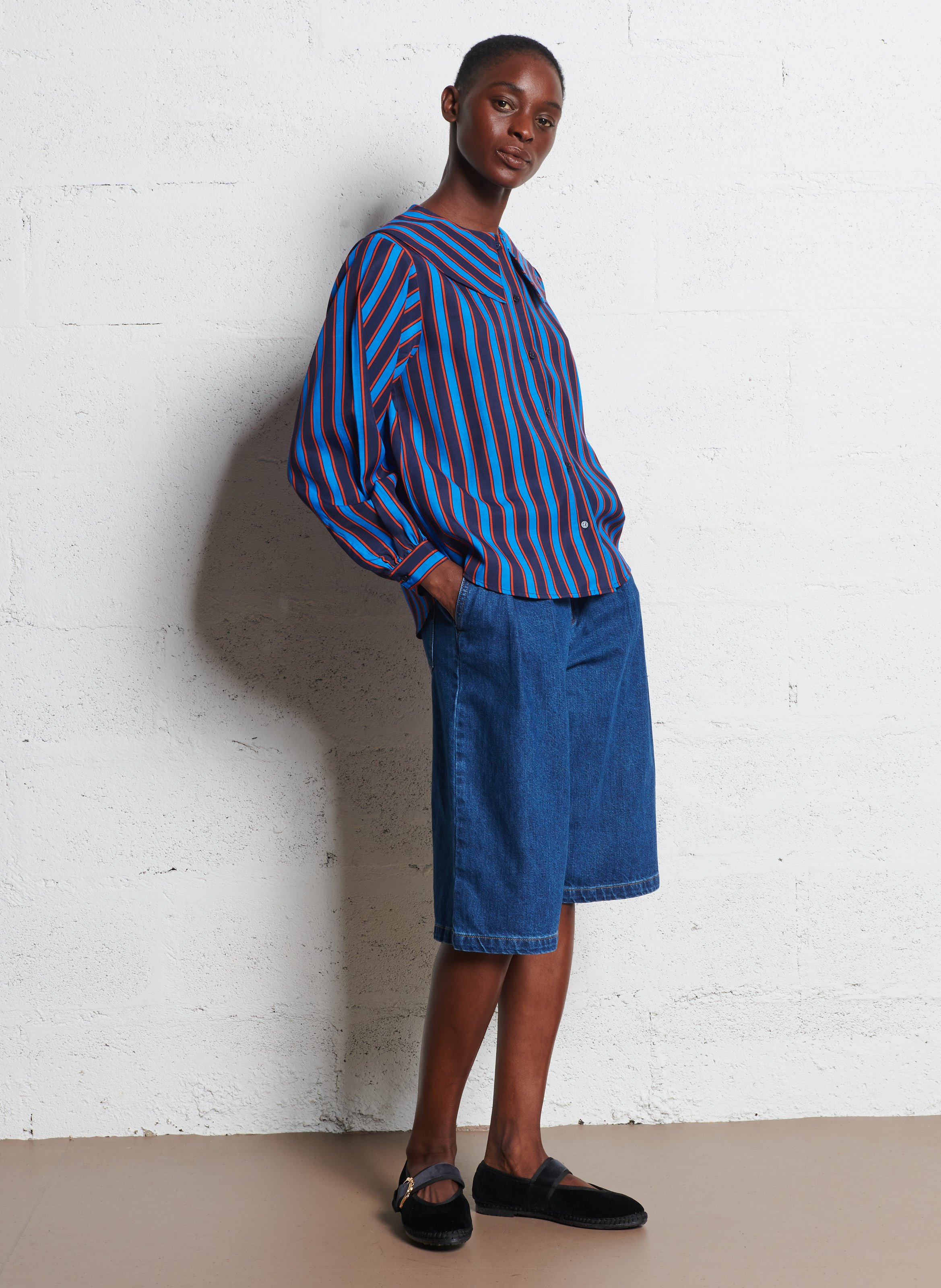 Chemise oversize à rayures THE TINY BIG SISTER Bleu