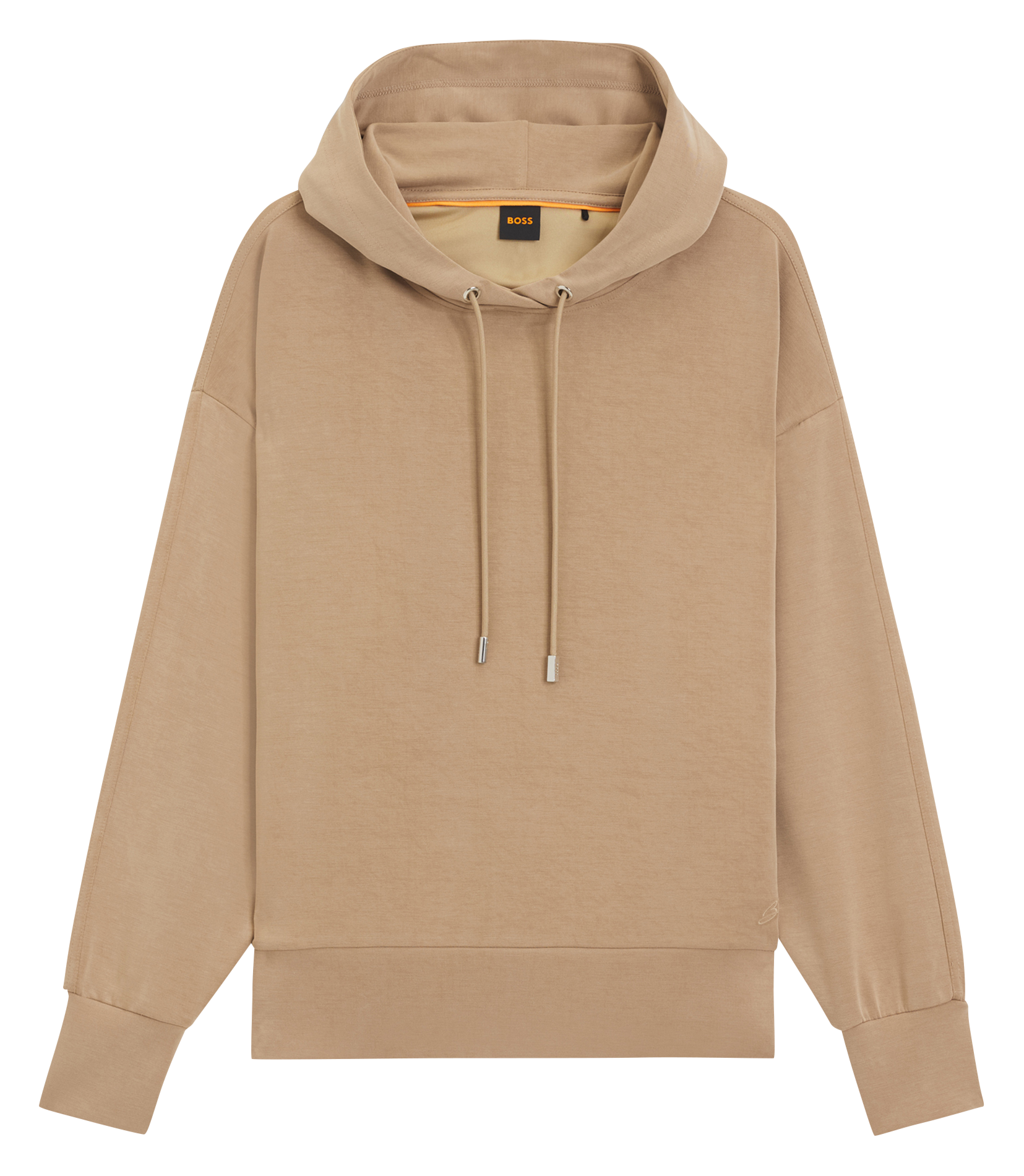 Sweat uni ample à capuche BOSS Marron