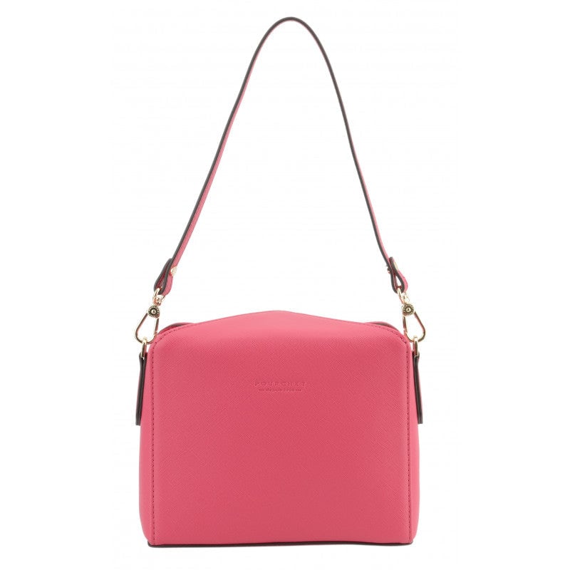 Shoulder bag - coated grain POURCHET Pink