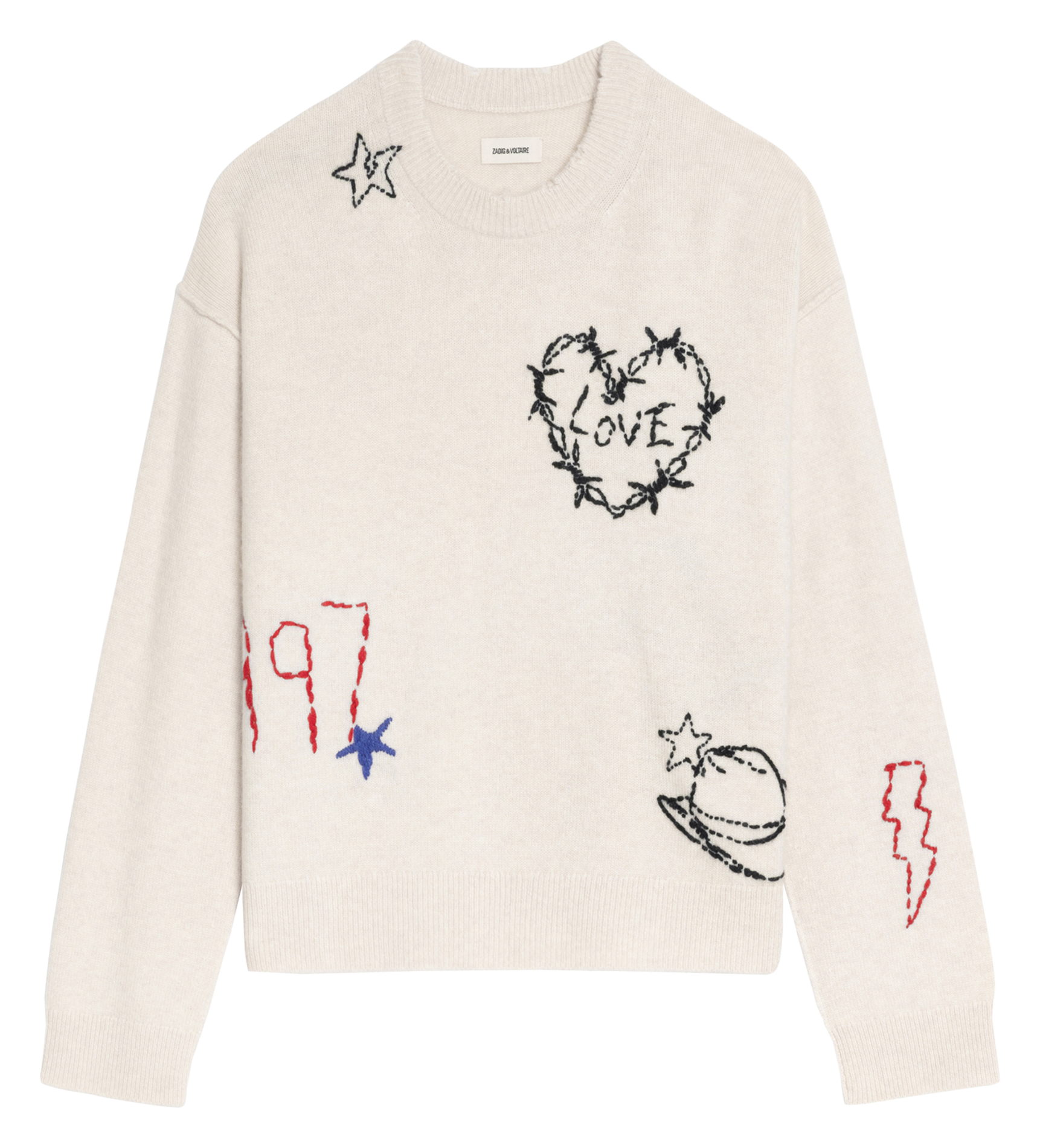 Maglione girocollo in cashmere ZADIG&VOLTAIRE Bianco