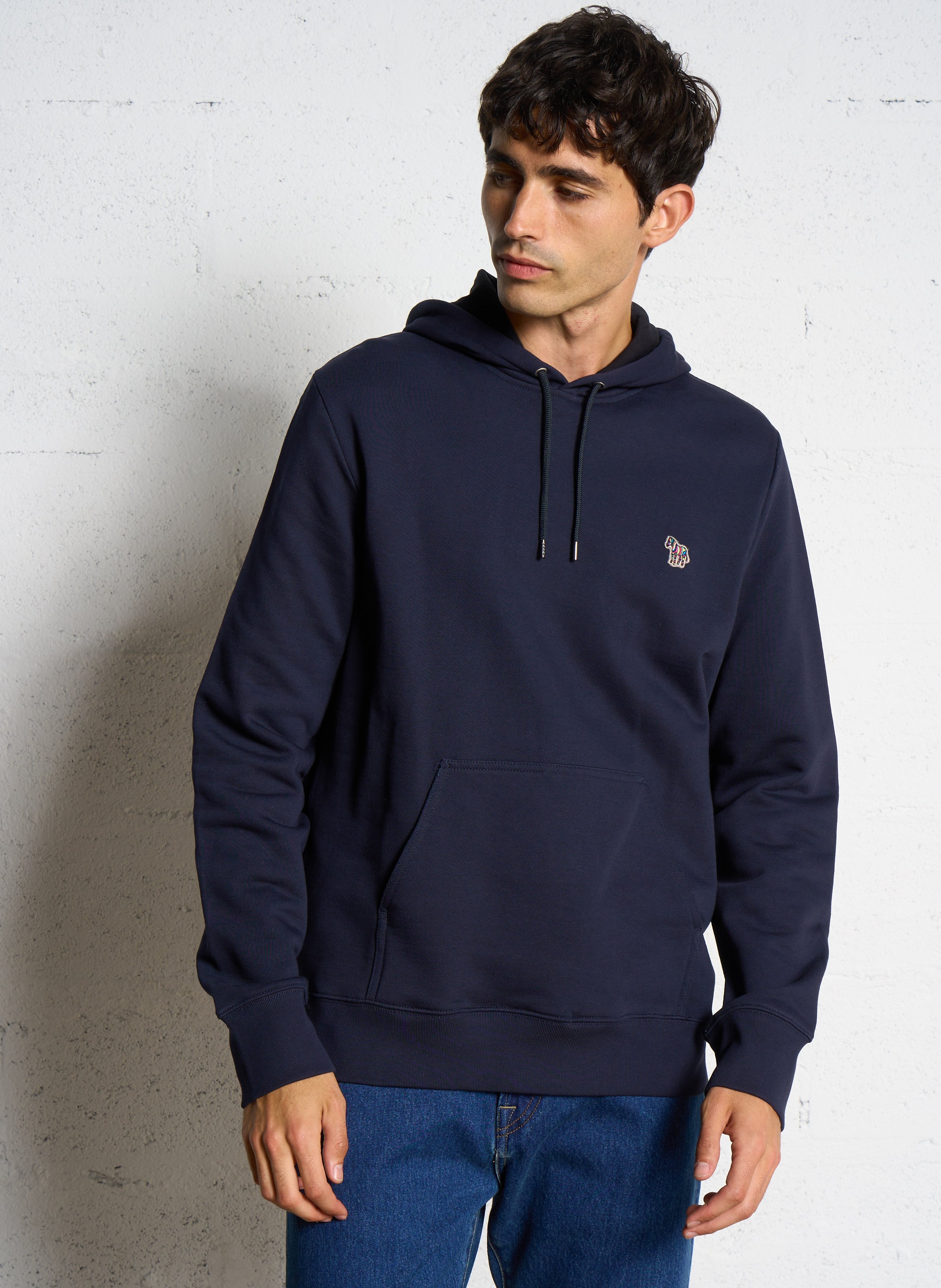 Plain hooded sweatshirt in organic cotton PAUL SMITH Blue