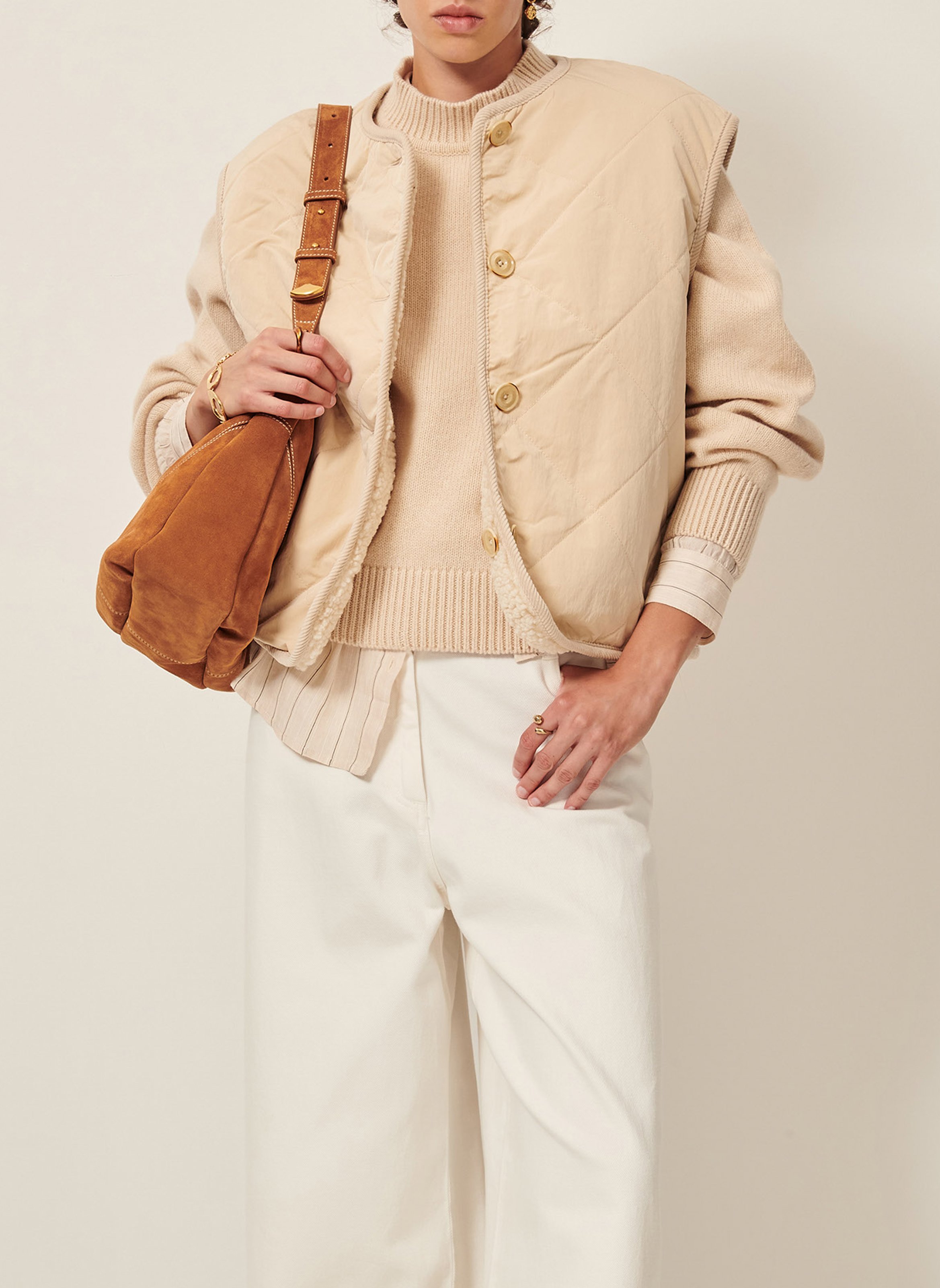Veste droite réversible SESSUN Beige