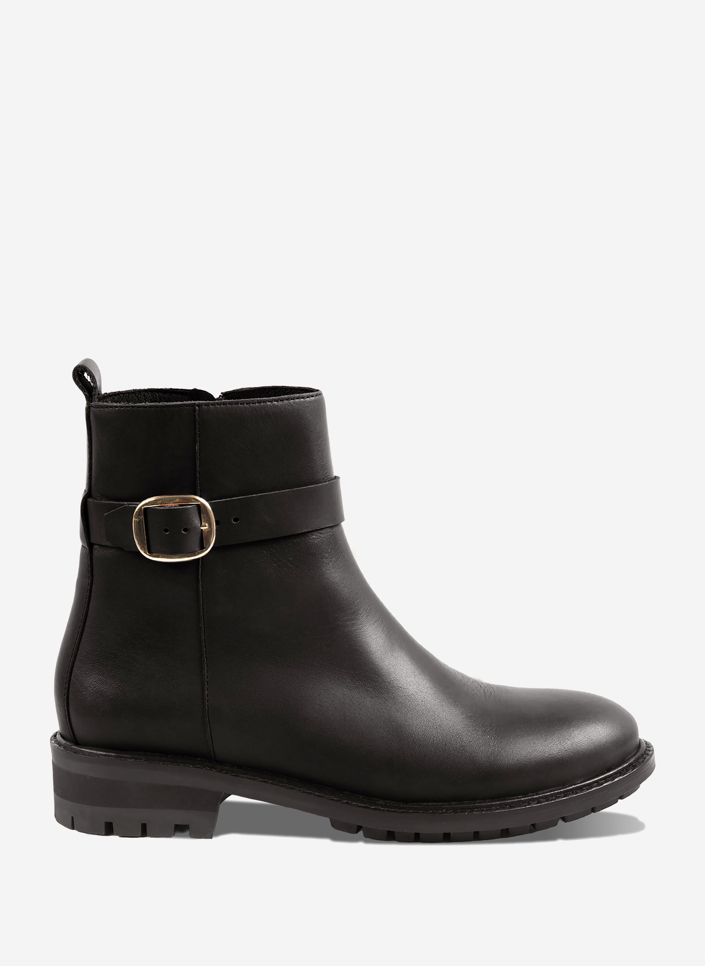 Elia leather buckle ankle boots JULES & JENN