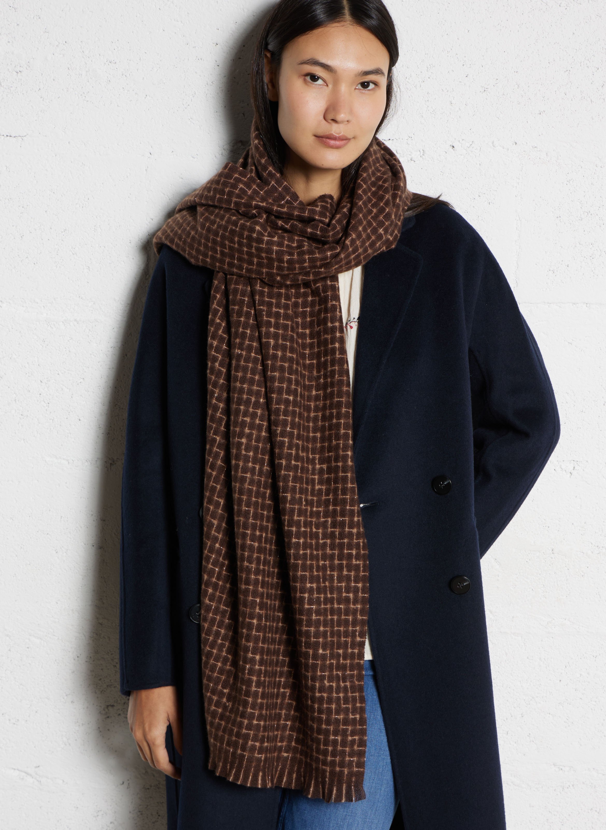 Woven scarf MAISON 123 Brown