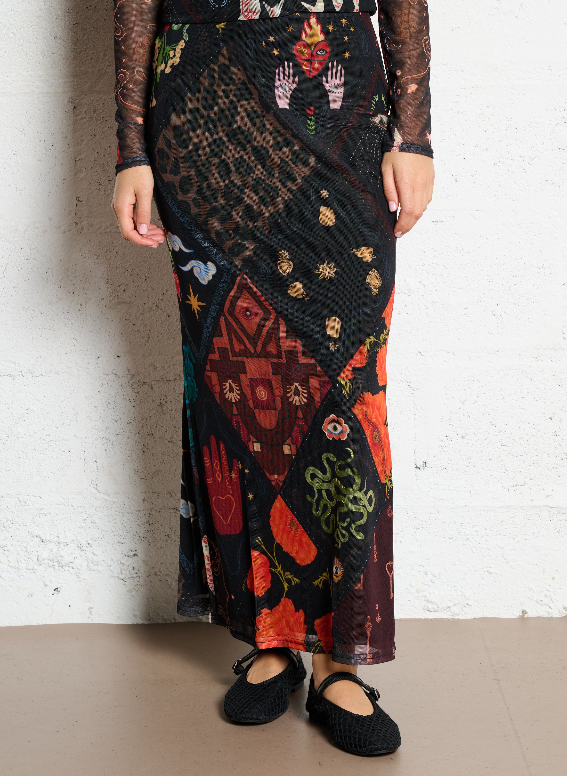 Jupe longue imprimée NEVER FULLY DRESSED Multicolore