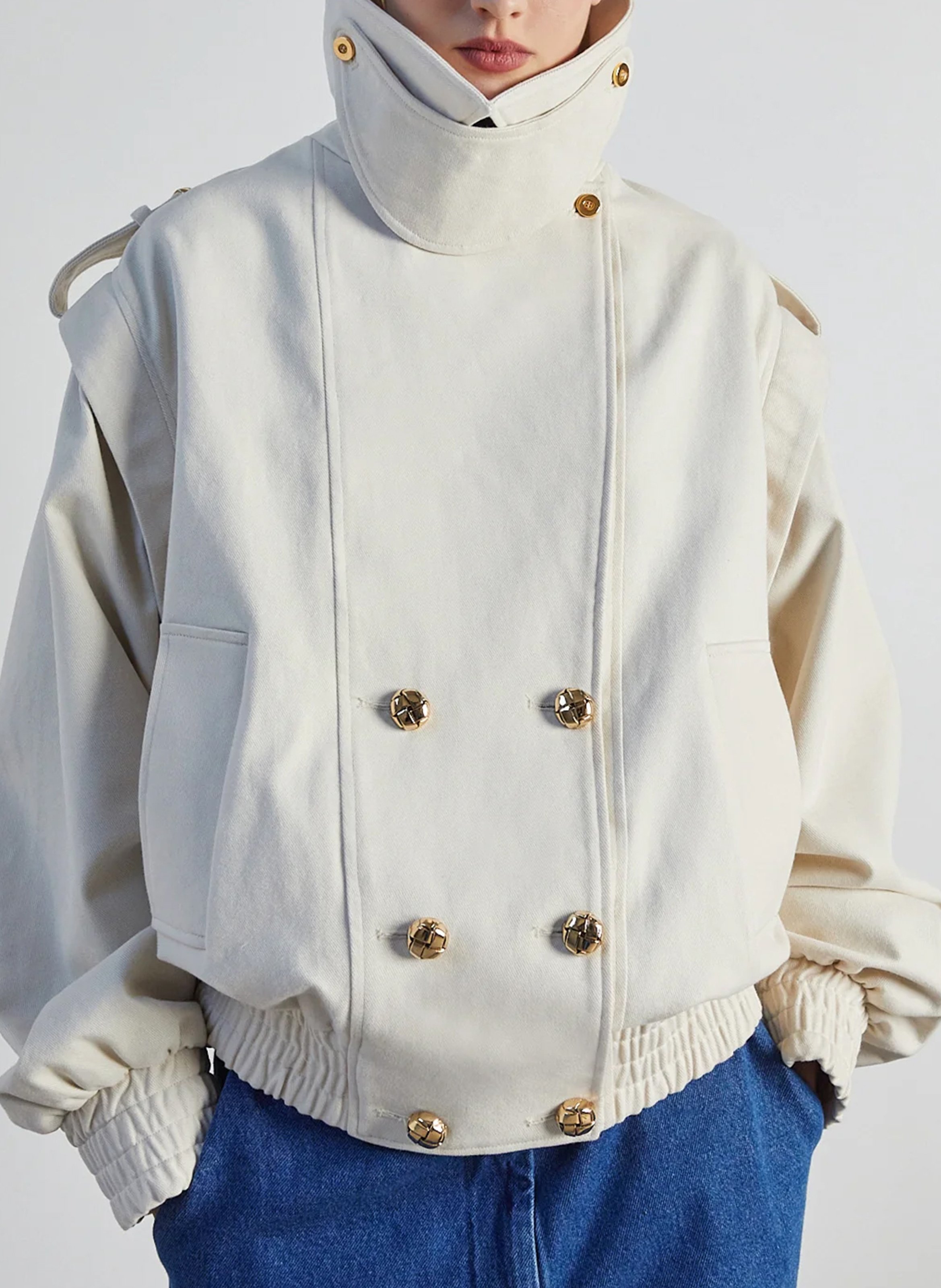 Veste oversize 2 en 1 en coton THE LABEL EDITION Beige