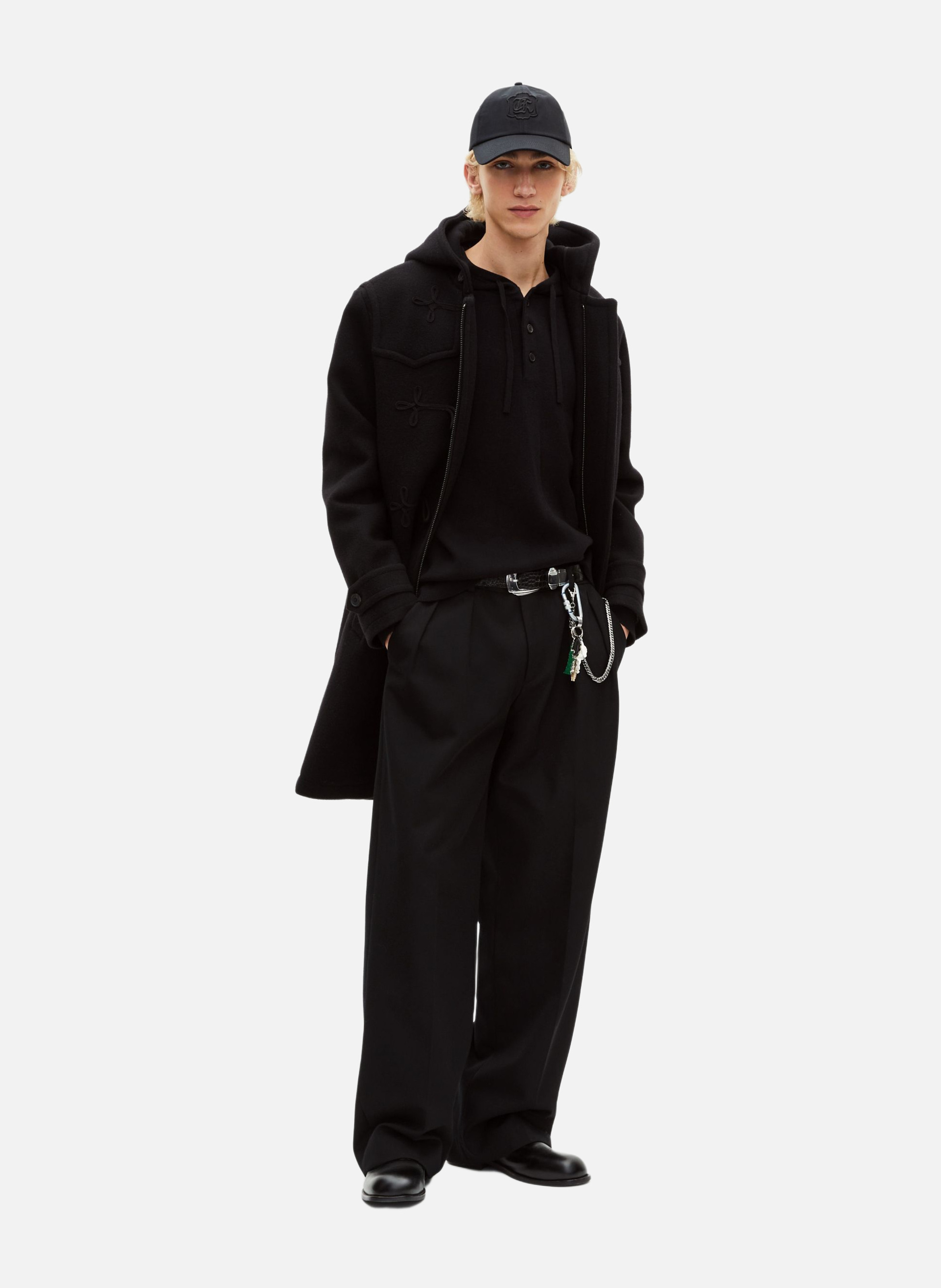 Long brandebourg coat THE KOOPLES Black