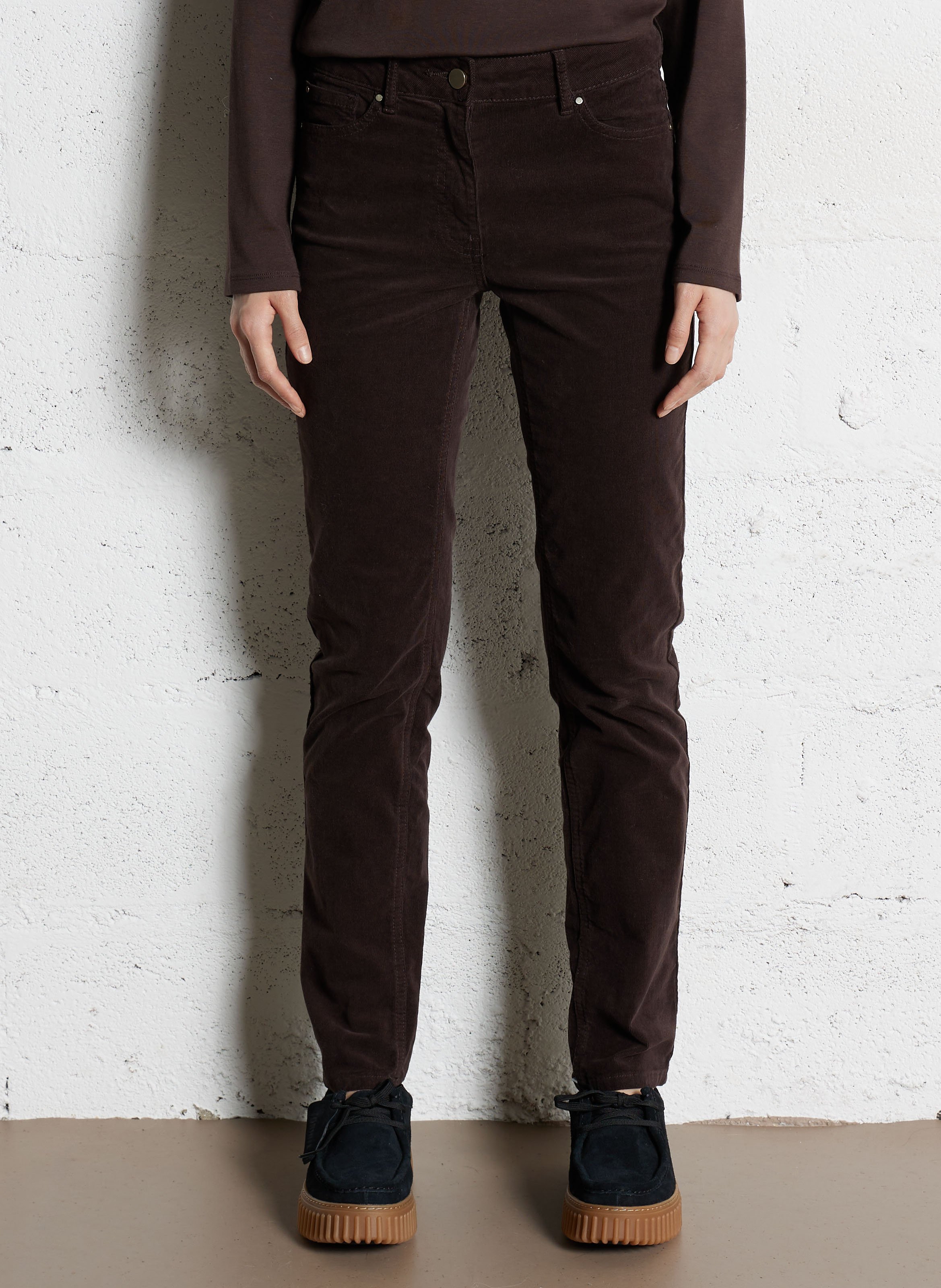 Straight-leg cotton corduroy pants MAISON 123 Brown