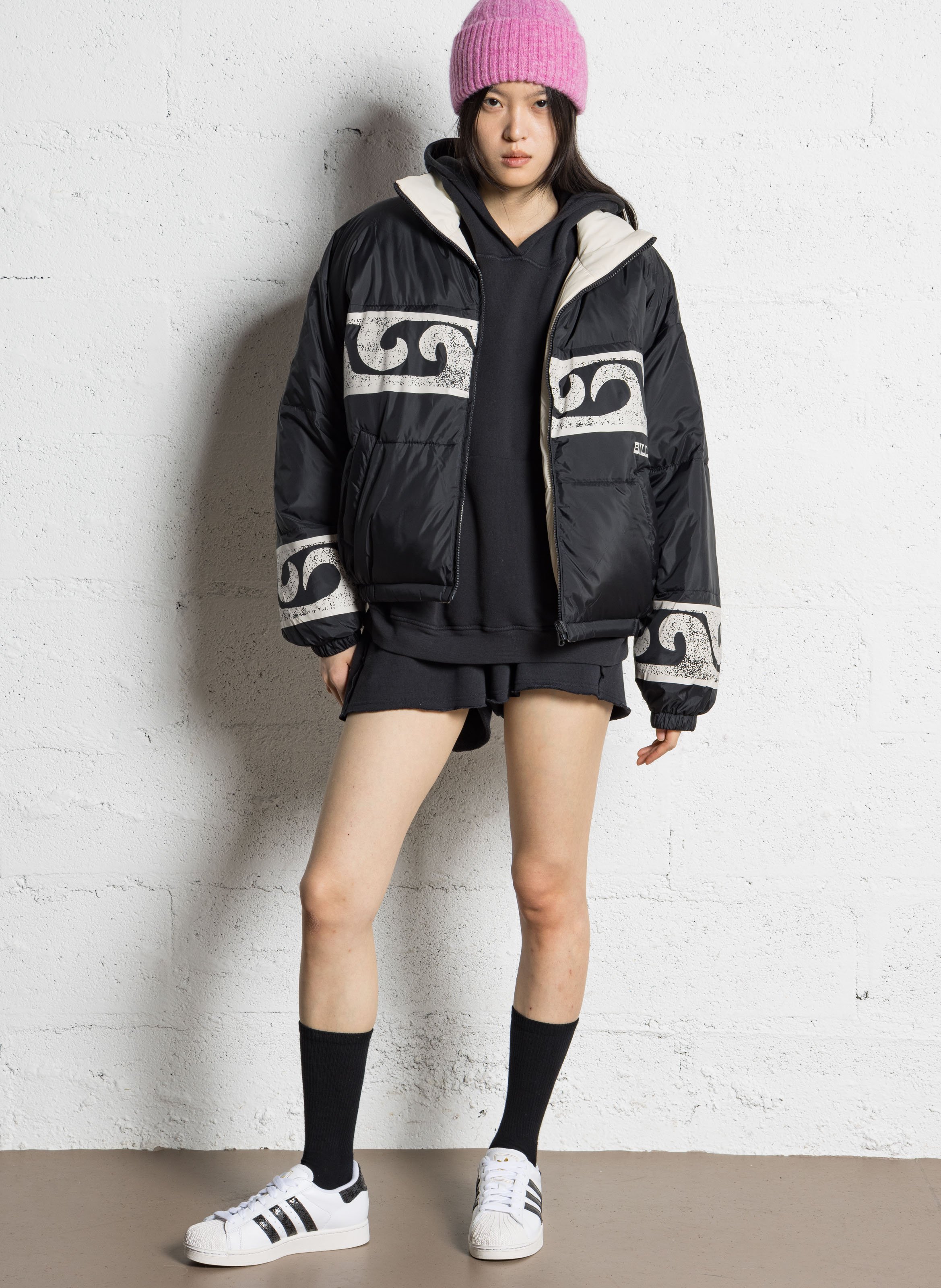 Doudoune courte réversible imprimée  BILLABONG Noir