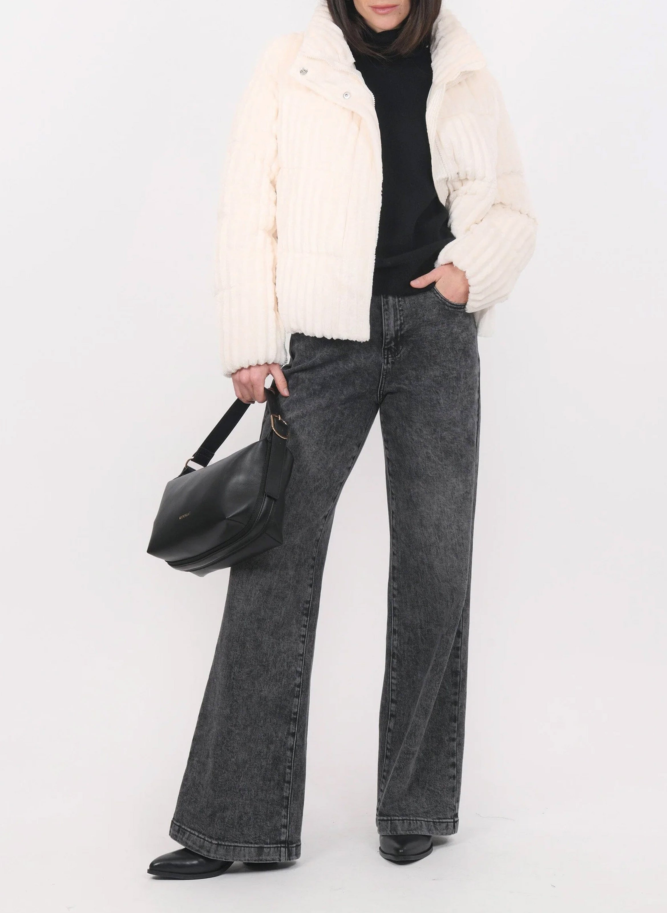 Chaqueta acolchada suave lisa KOOKAI Beige