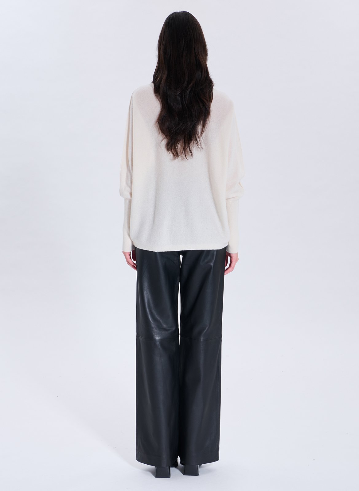 Oversized boat neck sweater ZAPA White