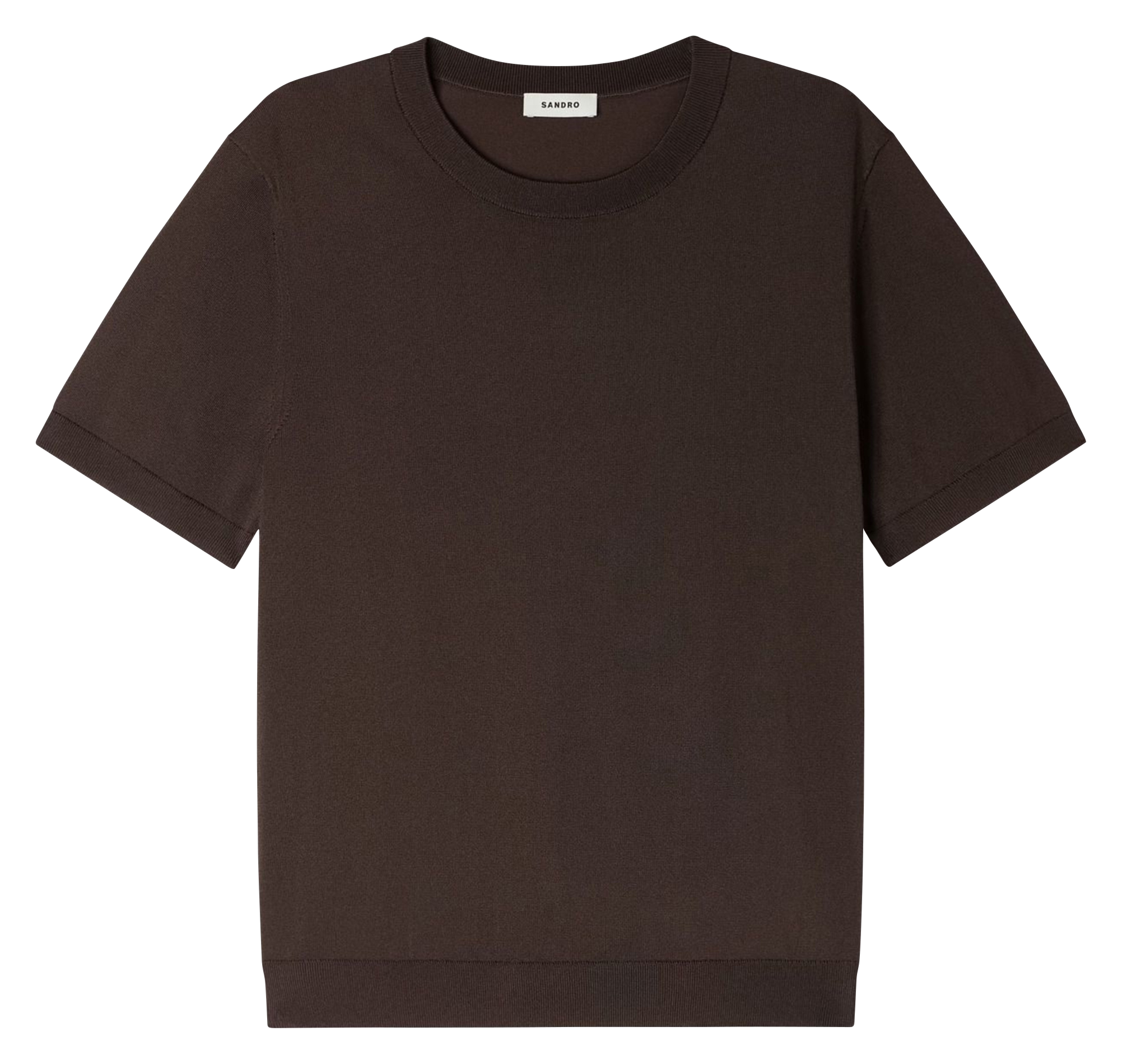 Tee-shirt col rond regular fit  SANDRO Marron