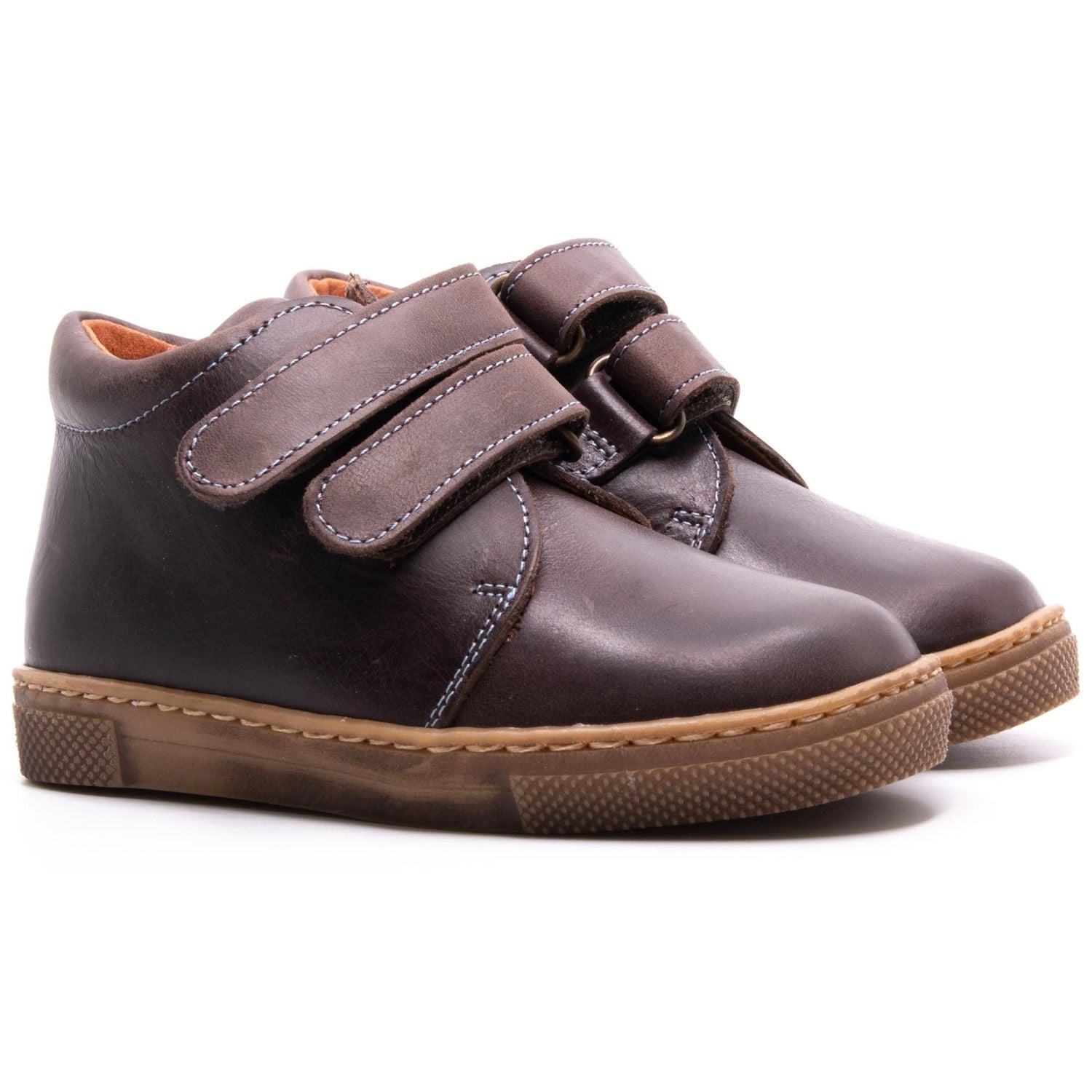 Chaussure enfant garcon à scratch Boni & Sidonie Marron