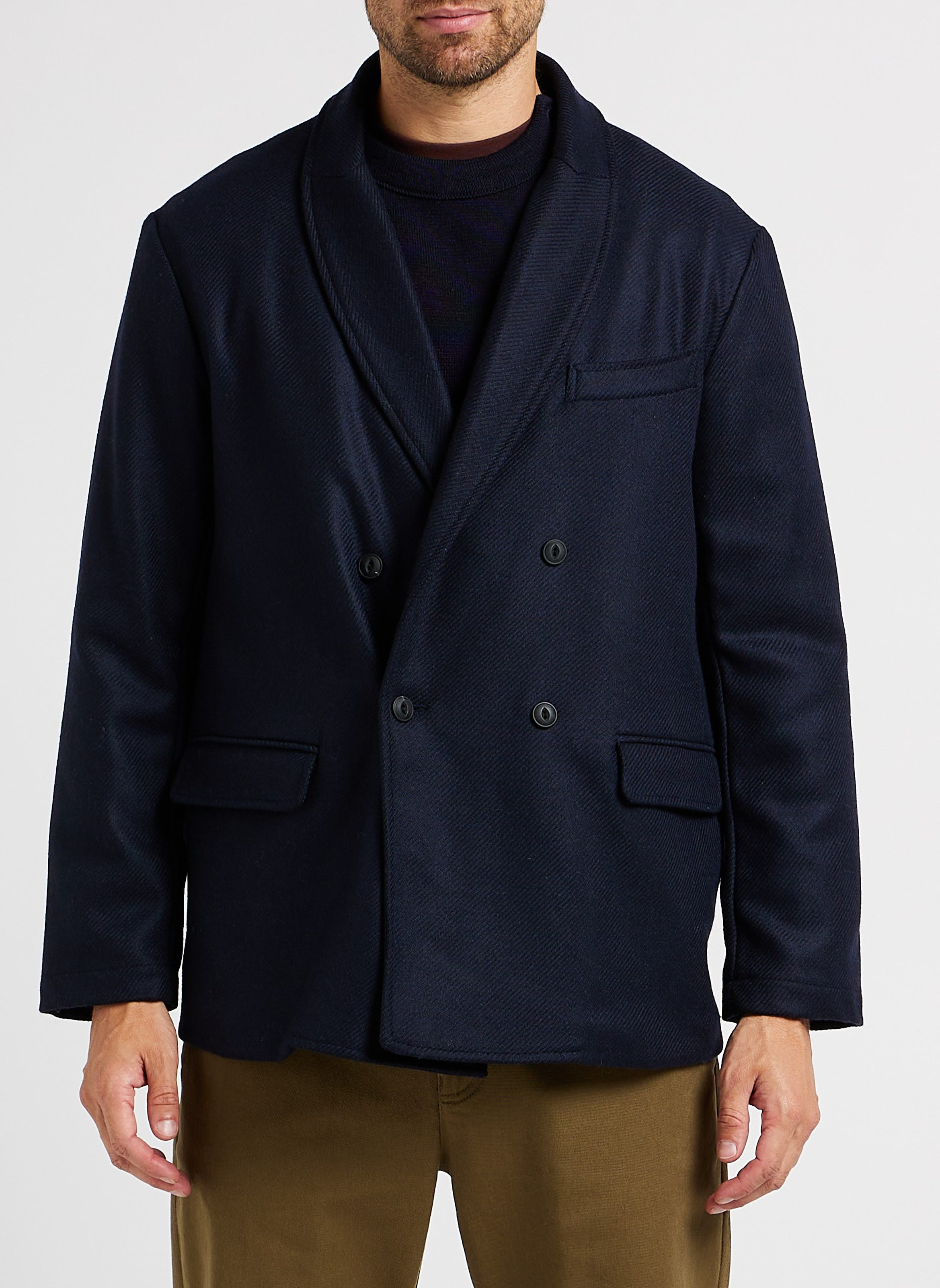 Wool-blend jacket with shawl collar HOMECORE Blue
