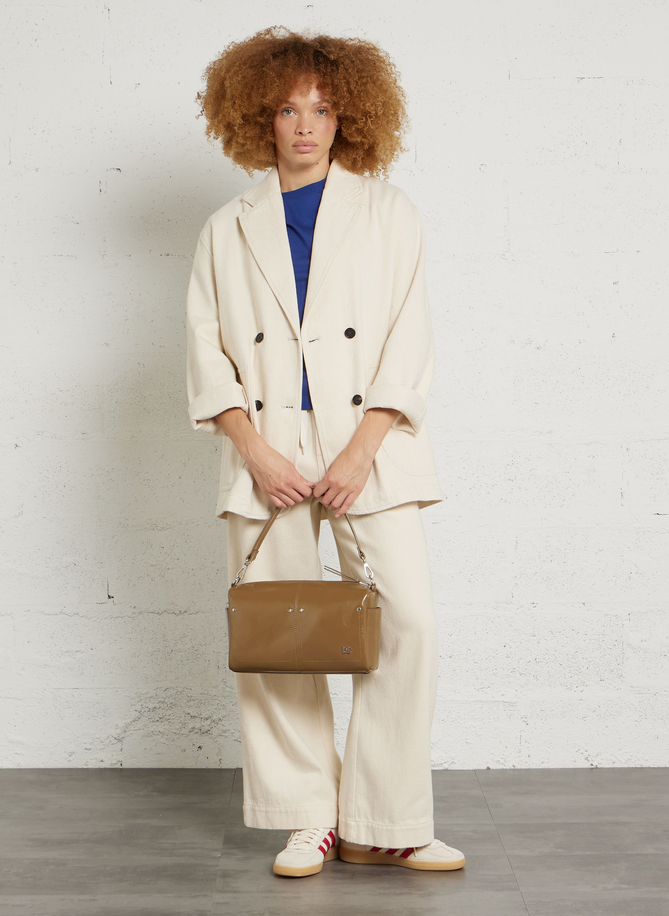 Bowlingtas van nerfleer met rits BELLEROSE Bruin