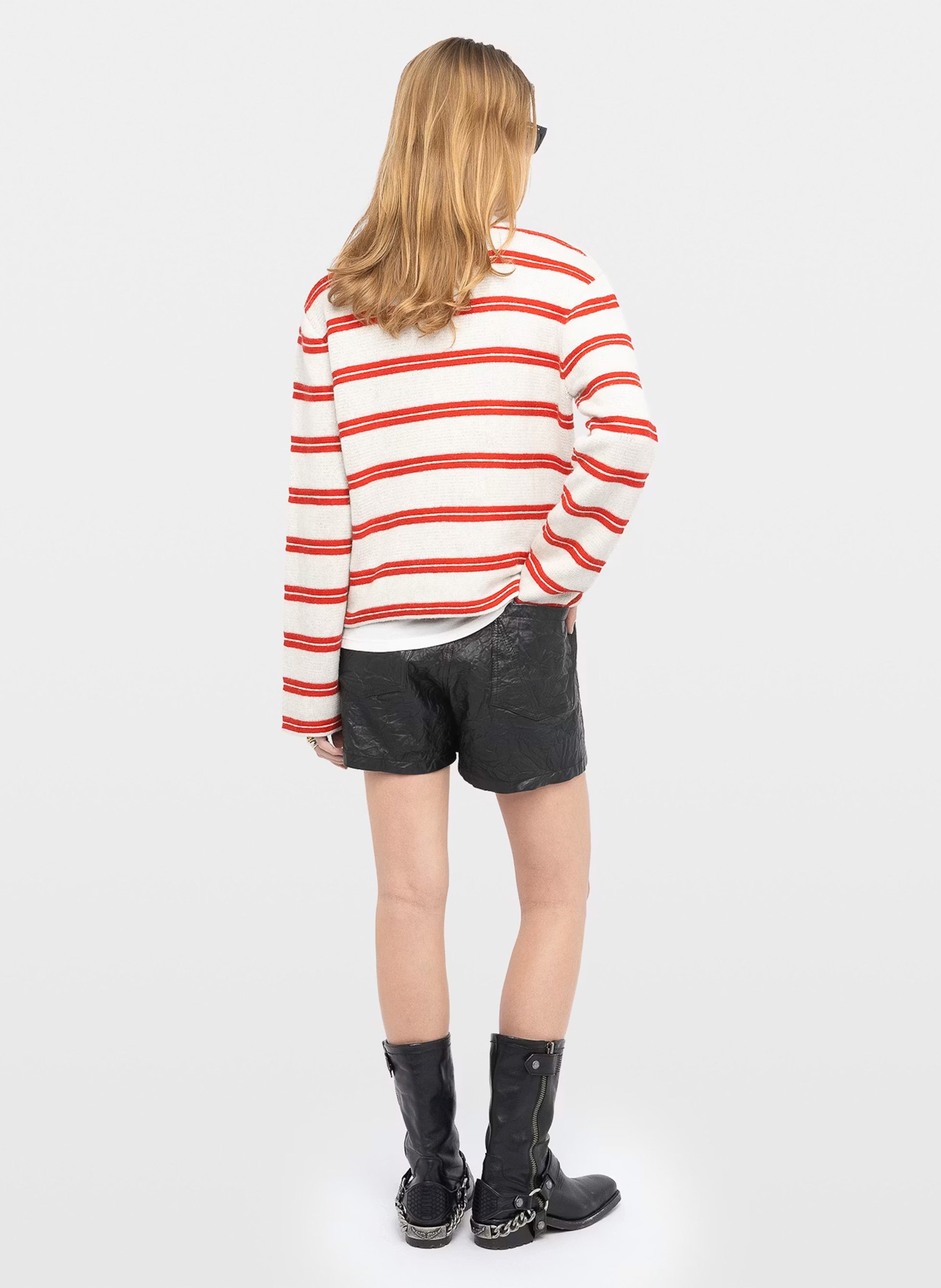 Pull droit col rond en laine et cachemire ZADIG&VOLTAIRE Gris